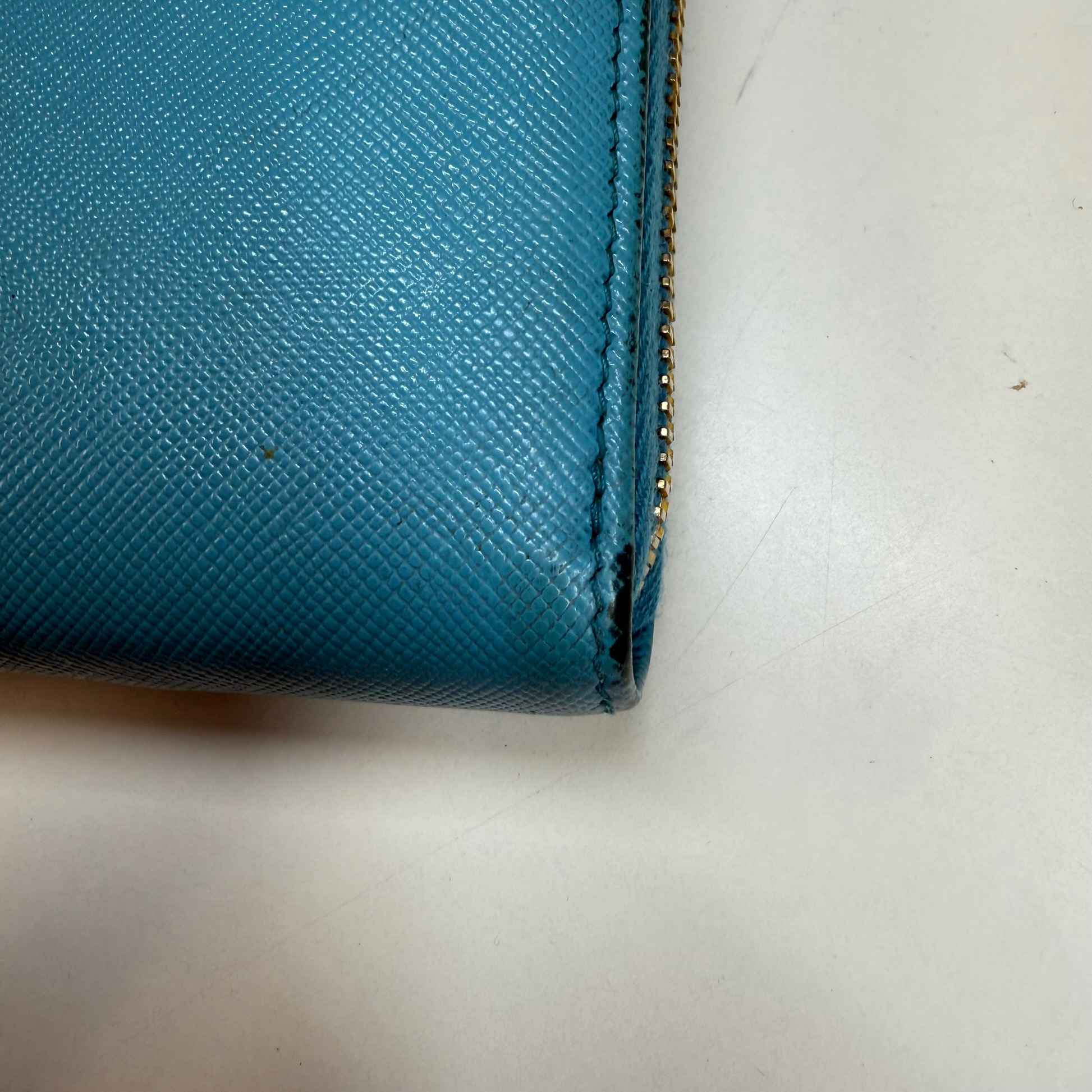 Women's Saffiano Zip Around Long Purse Blue