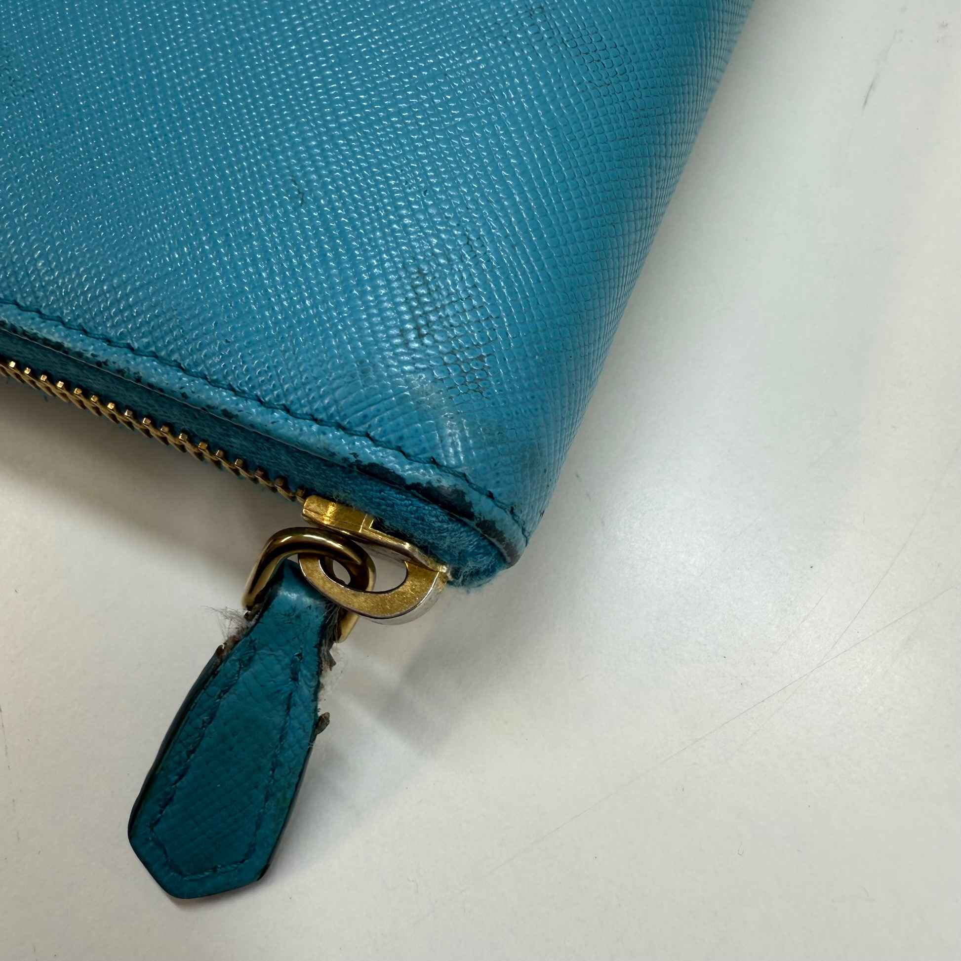 Women's Saffiano Zip Around Long Purse Blue