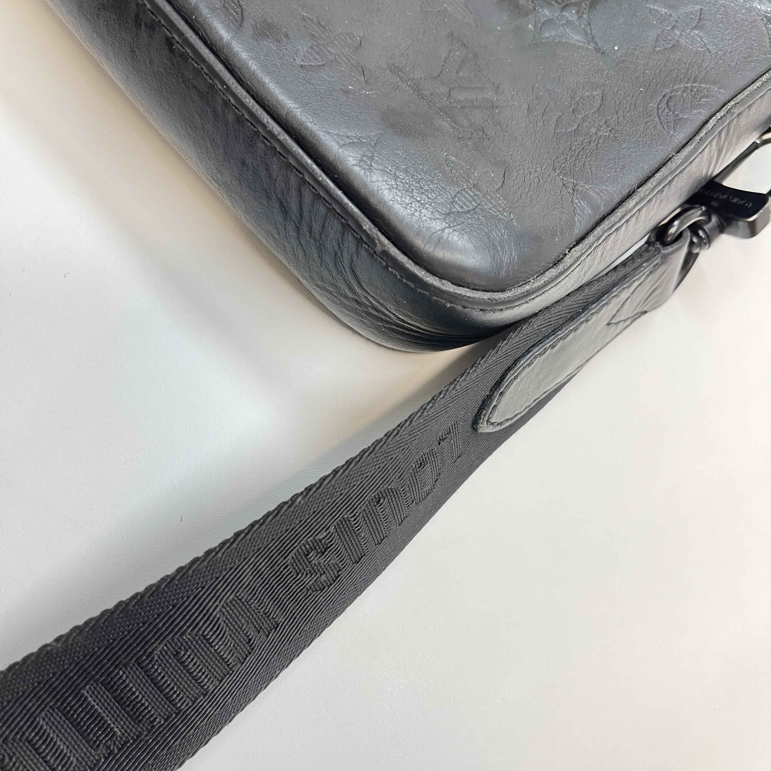 Men's Empreinte Leather Duo Messenger Bag Black