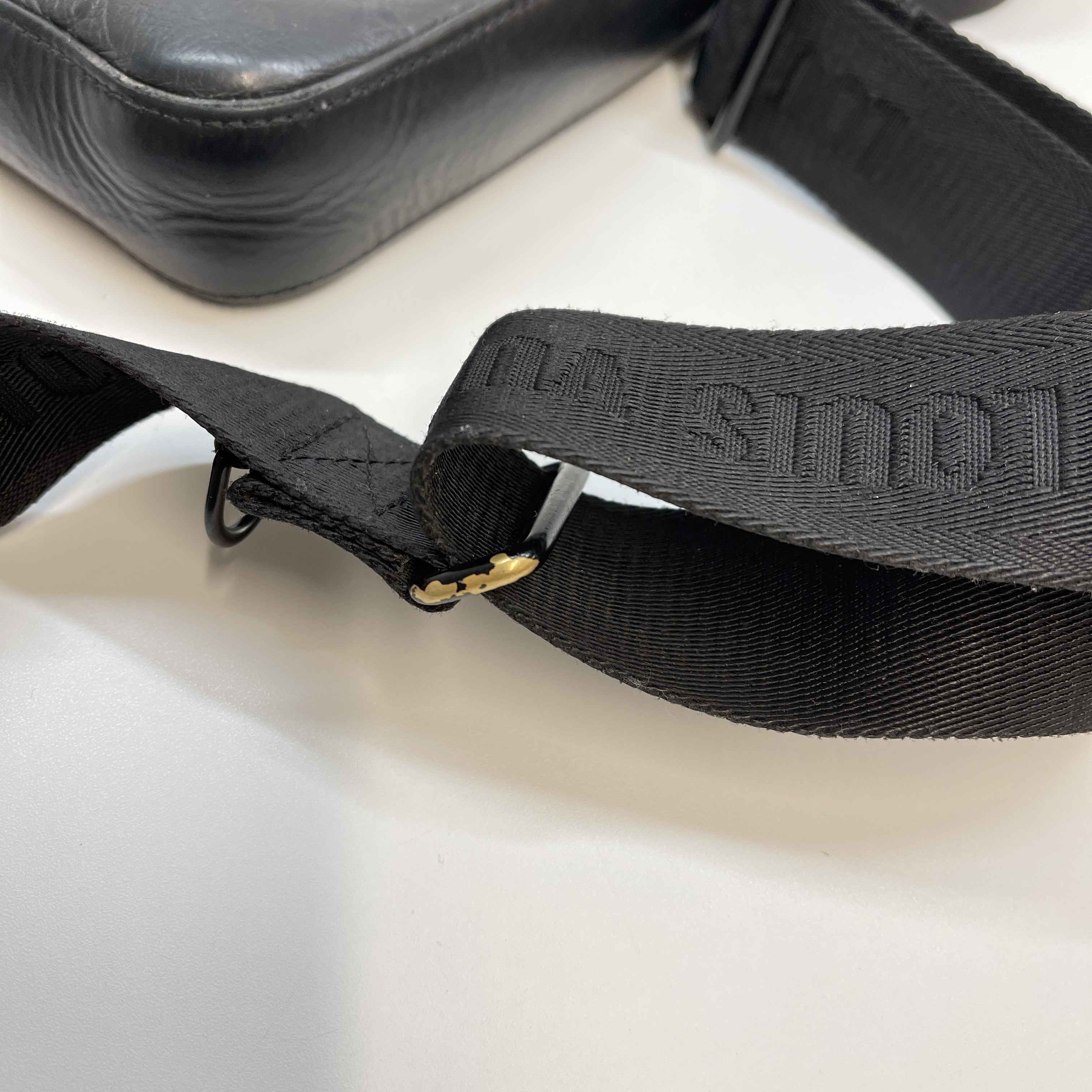 Men's Empreinte Leather Duo Messenger Bag Black