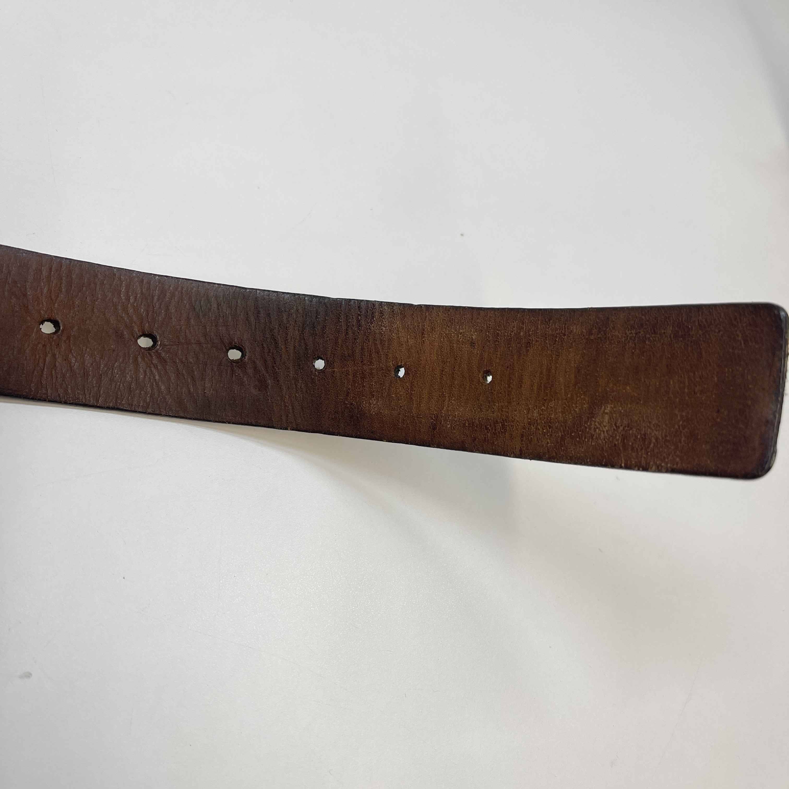 Women's Gg Interlocking Buckle Belt White Size Waist 32"