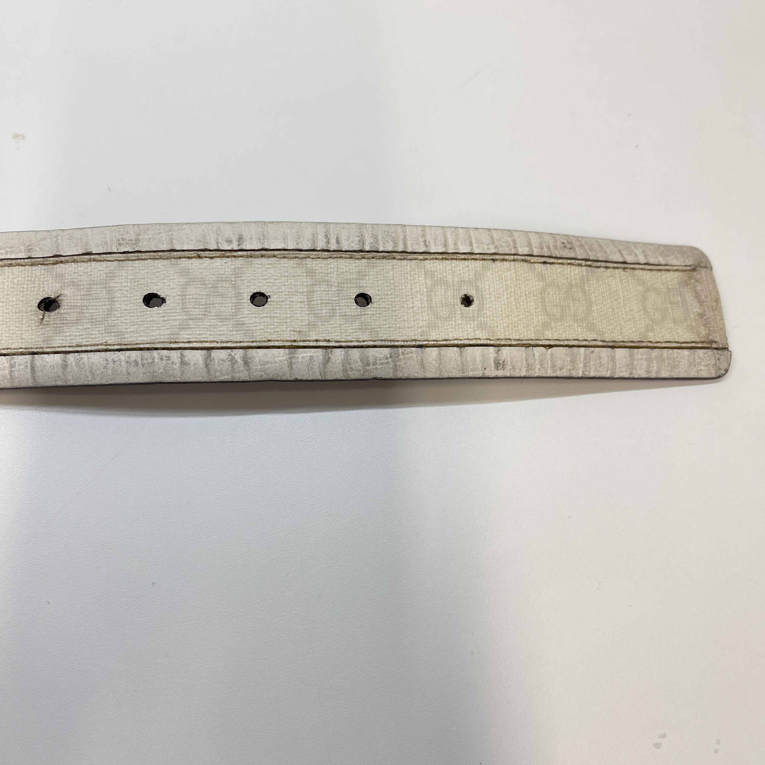 Women's Gg Interlocking Buckle Belt White Size Waist 32"