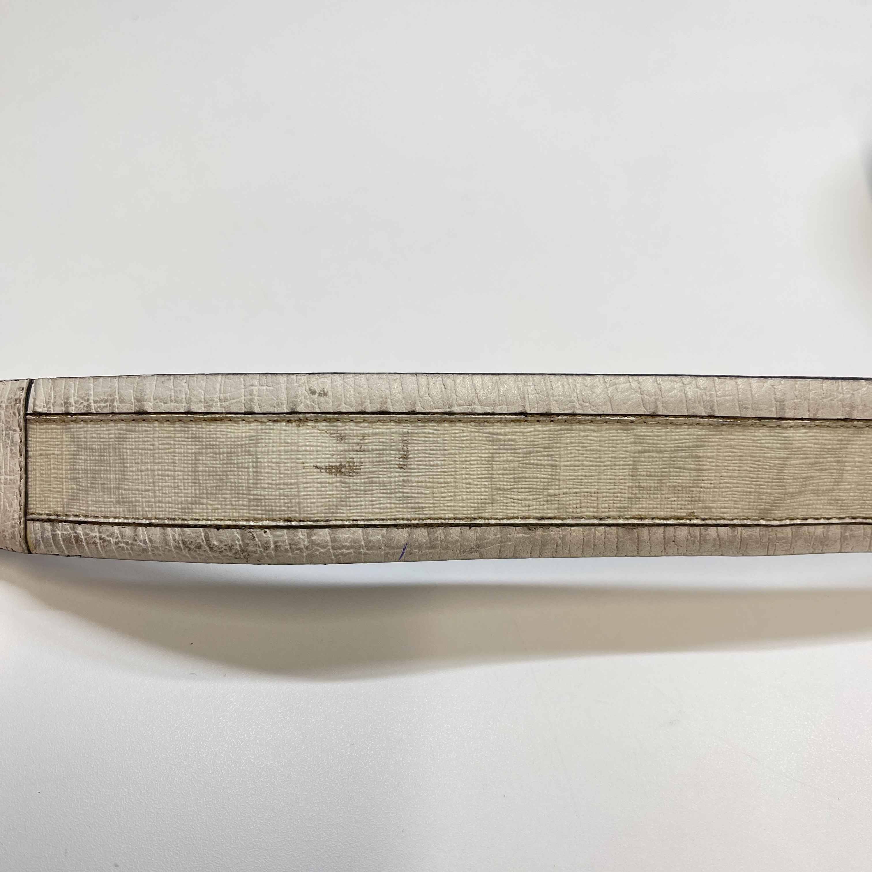 Women's Gg Interlocking Buckle Belt White Size Waist 32"