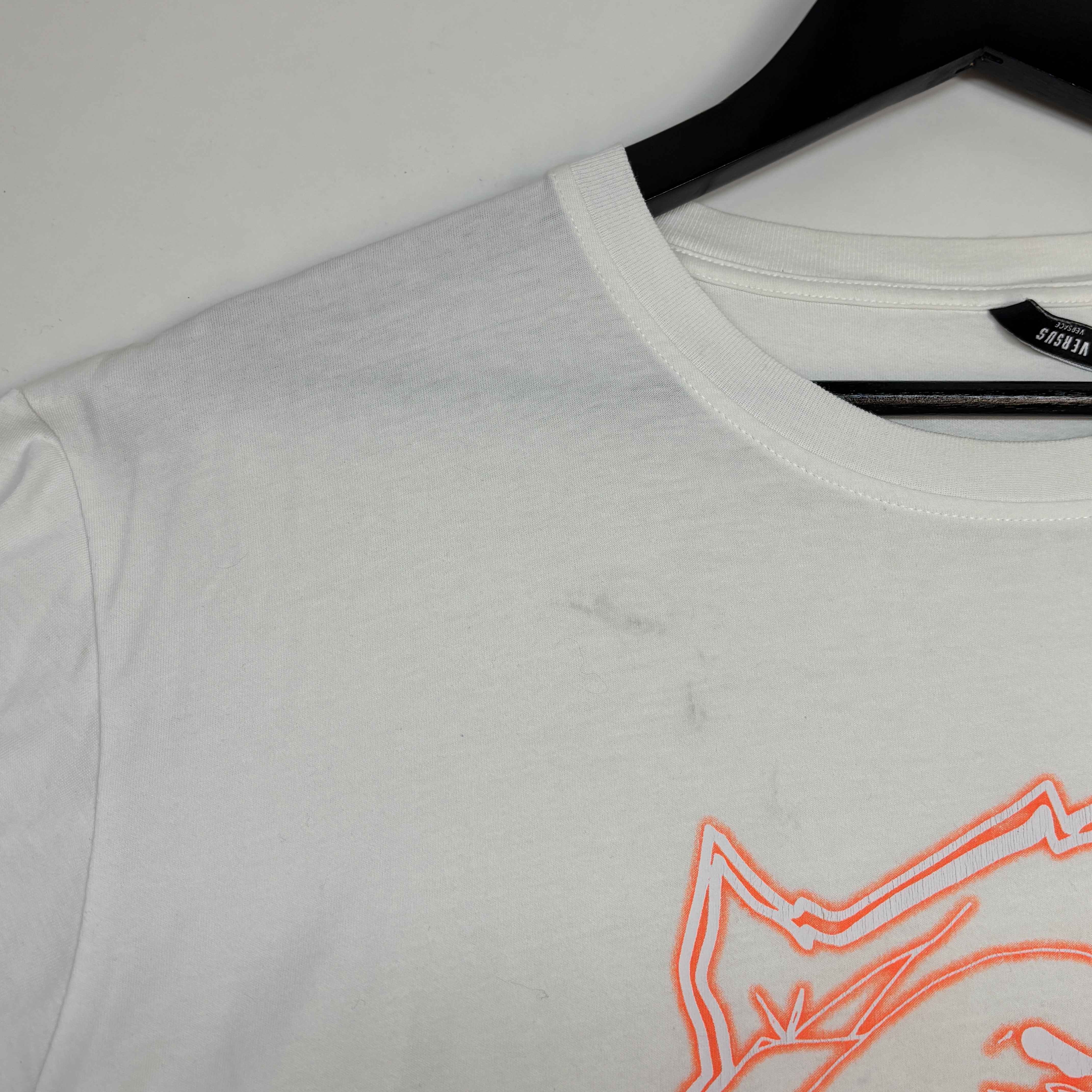 Men's Lions Head Logo Print T-Shirt White Size M