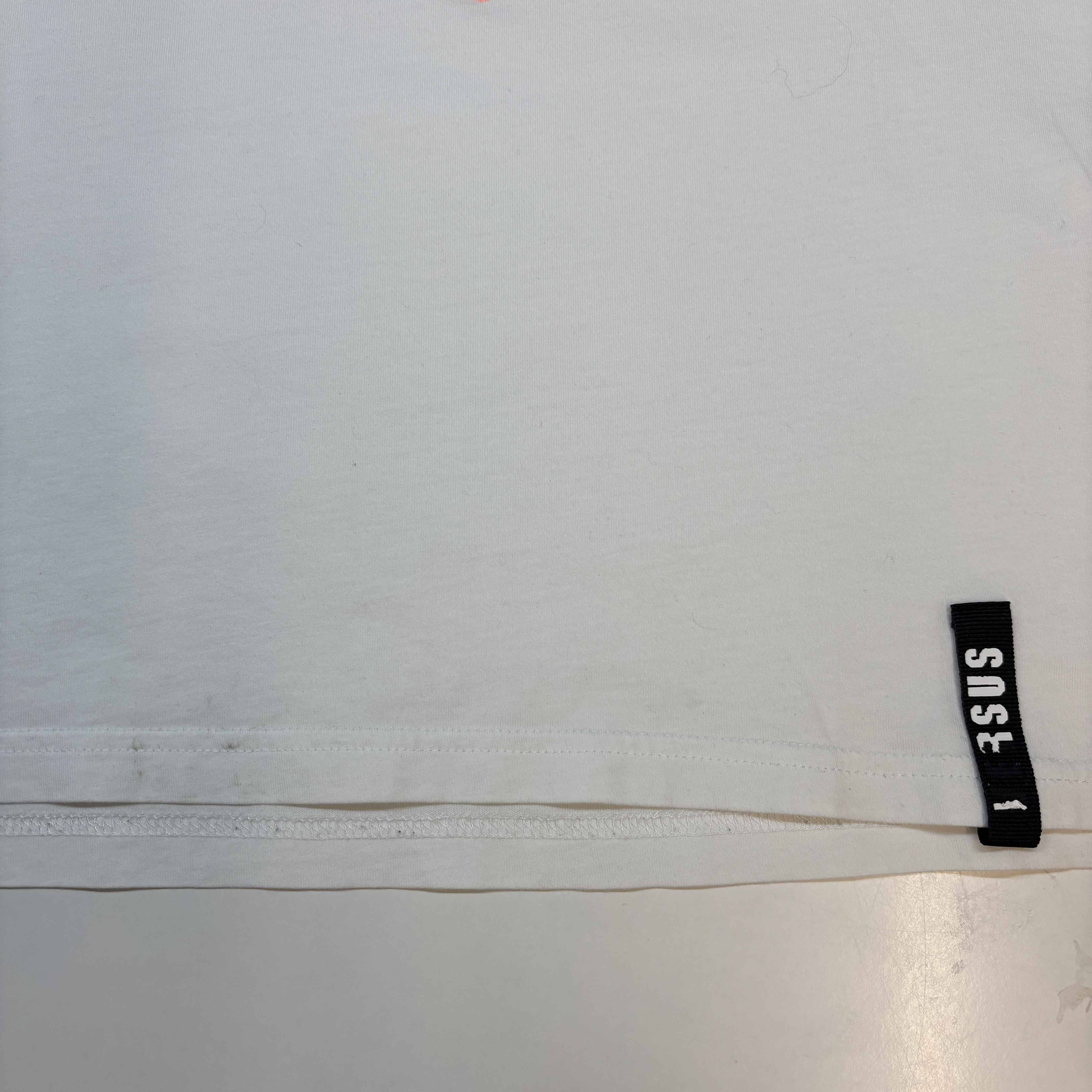 Men's Lions Head Logo Print T-Shirt White Size M