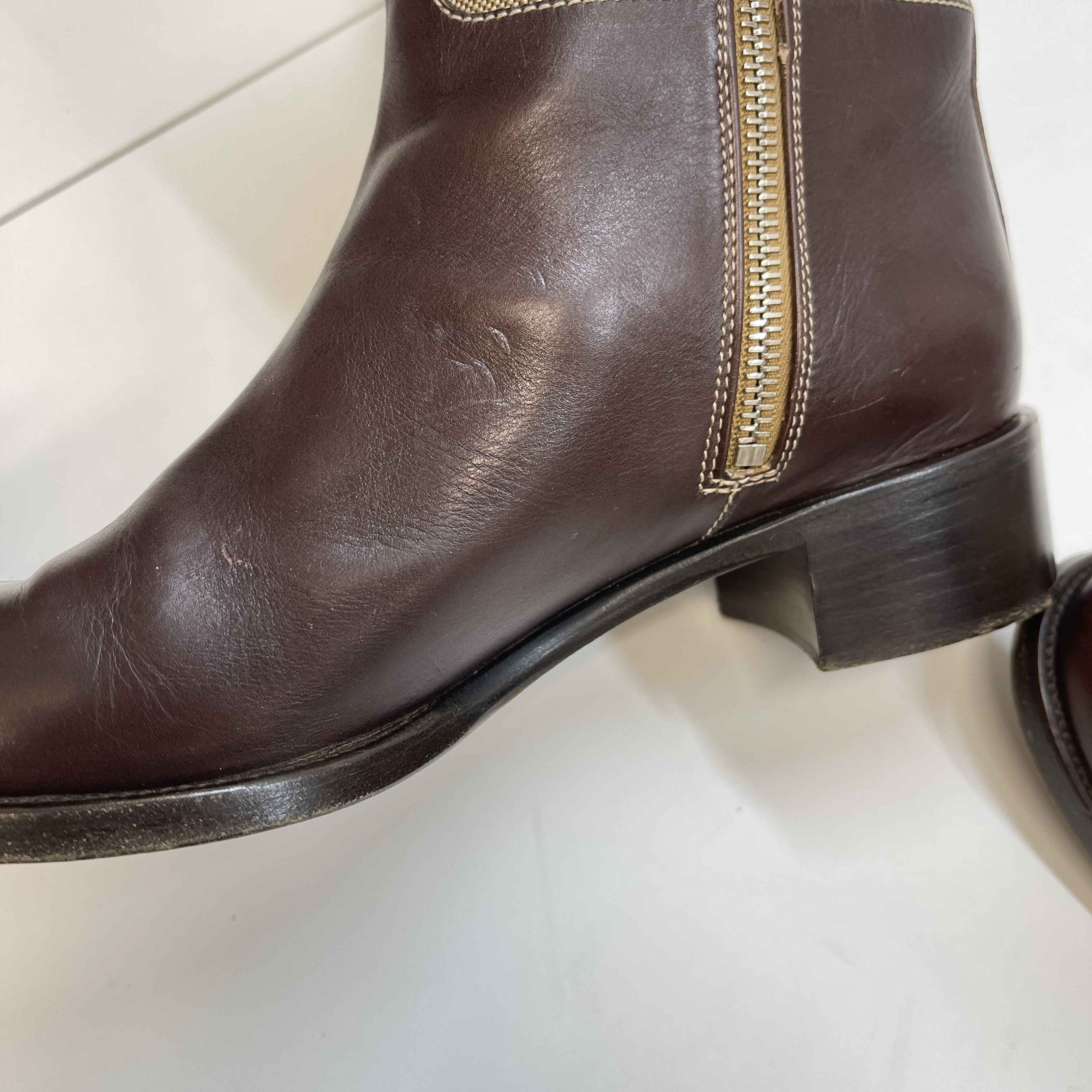 Women's Logo Knee High Boots Brown Size EU 38.5 / UK 5.5