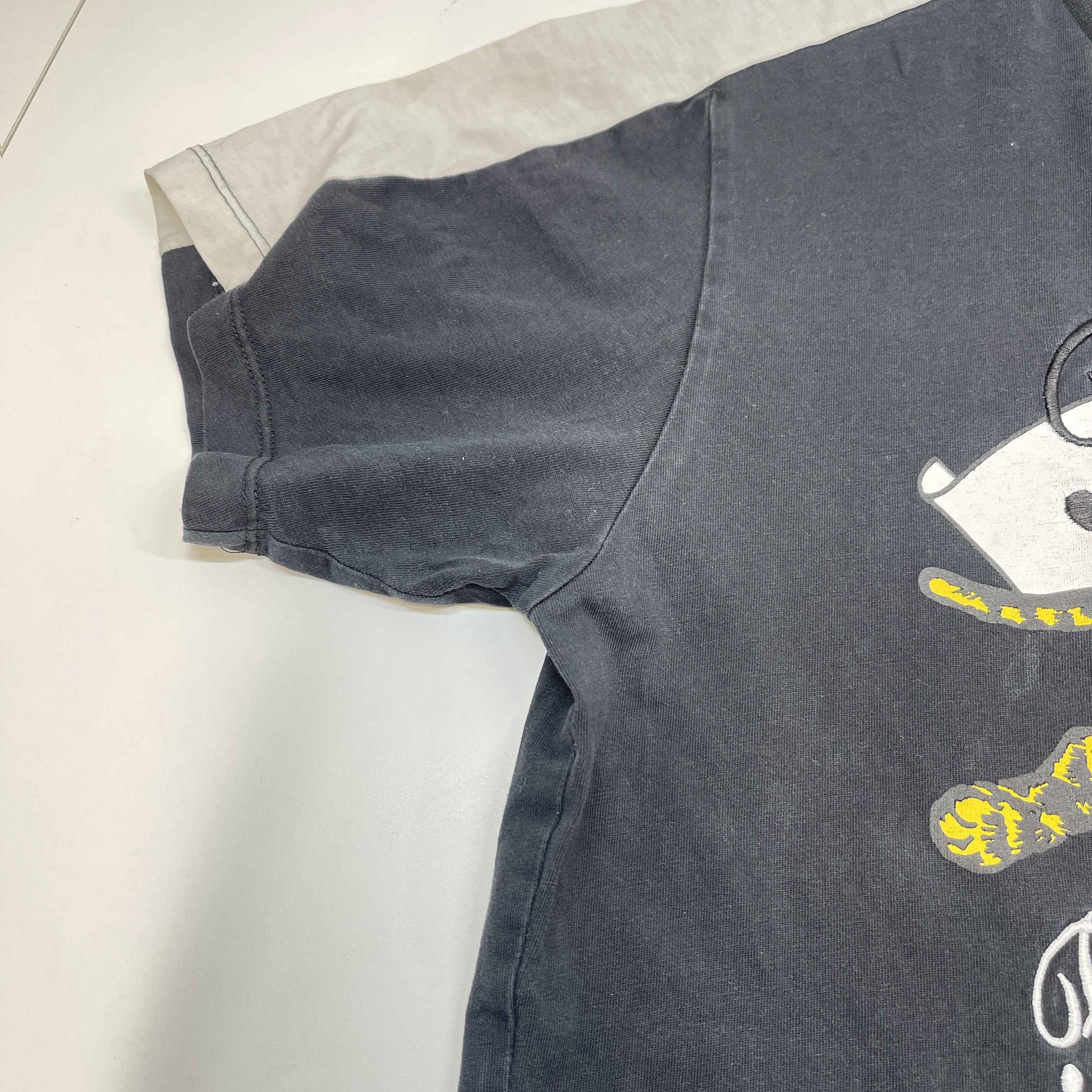 Men's Embroidered Logo Print T-Shirt Black Size S