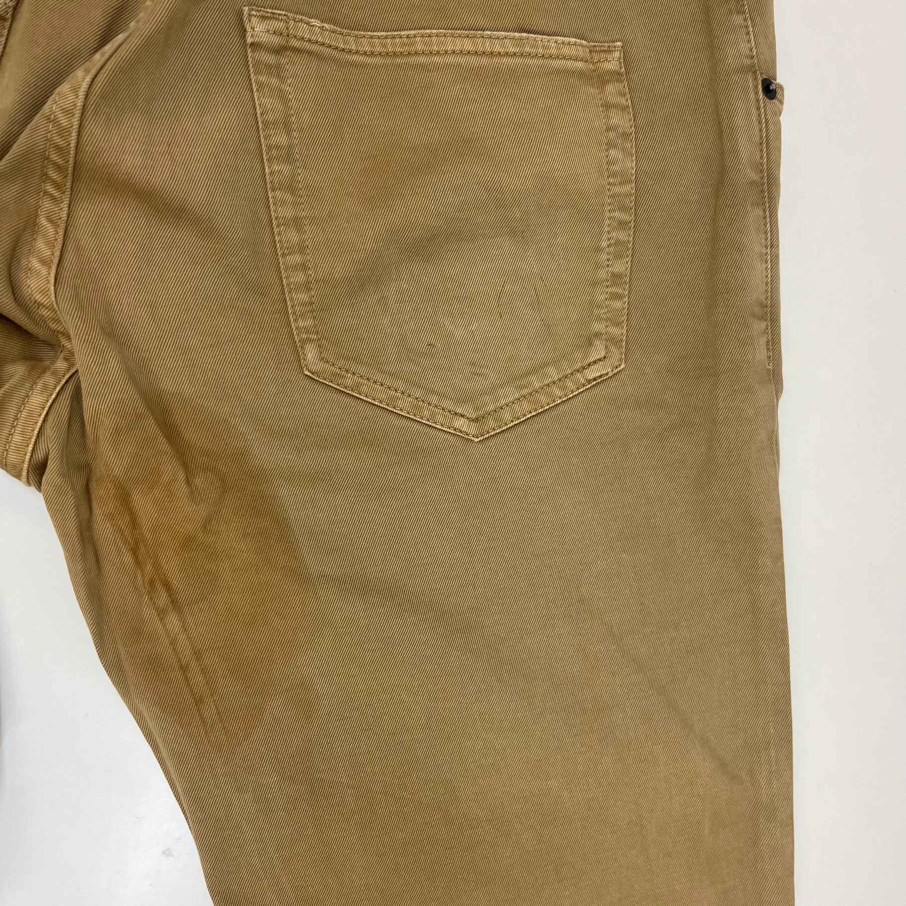 Men's Plaque Logo Jeans Beige Size Waist 36"