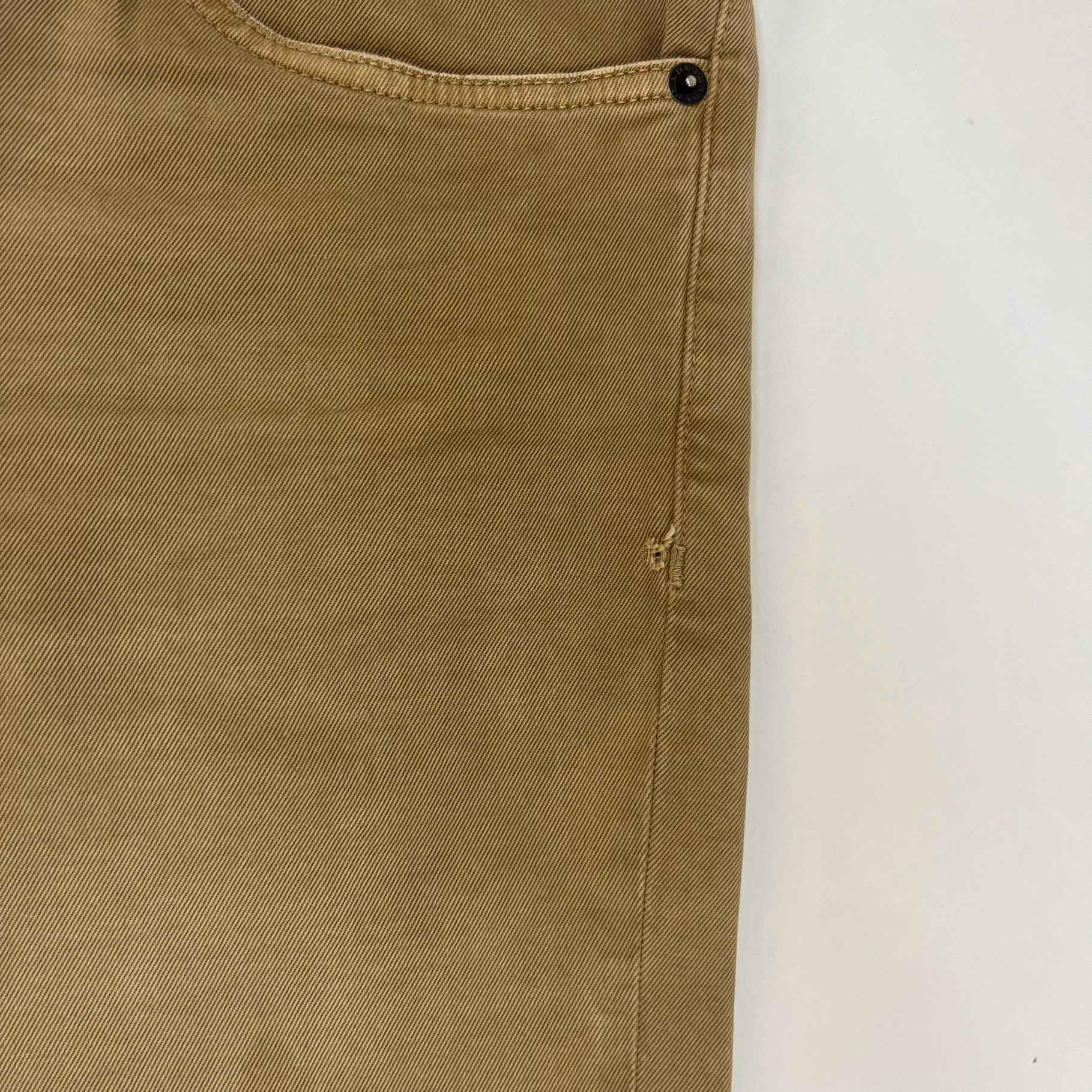 Men's Plaque Logo Jeans Beige Size Waist 36"