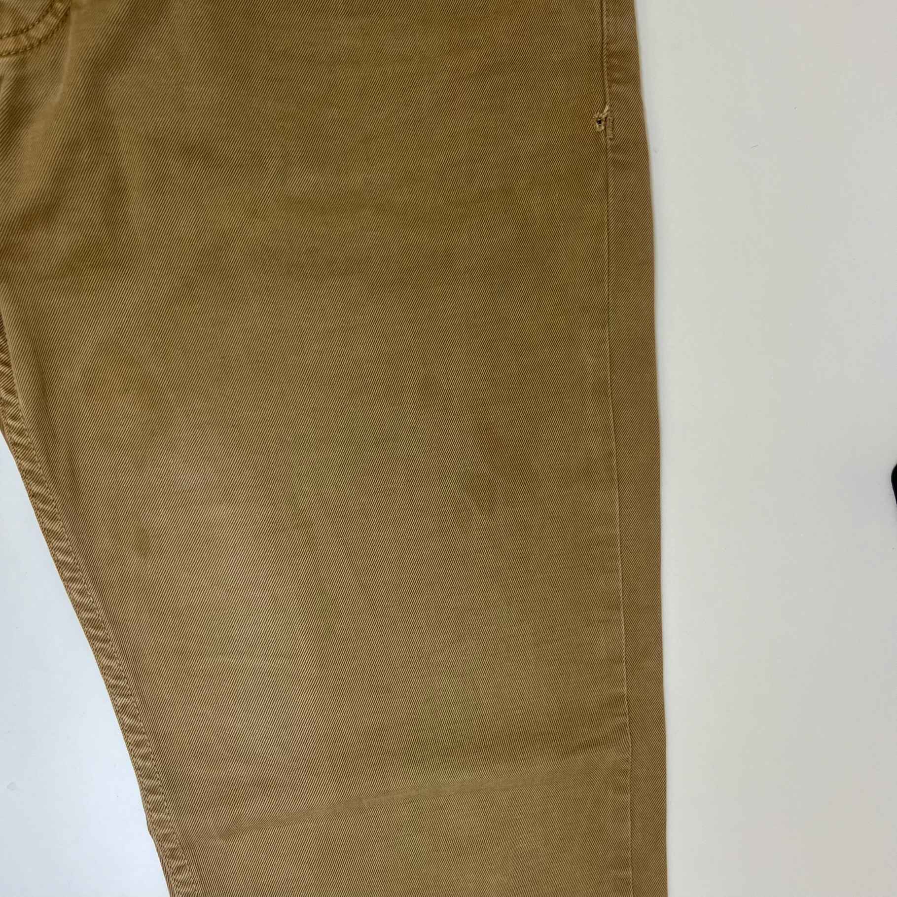 Men's Plaque Logo Jeans Beige Size Waist 36"