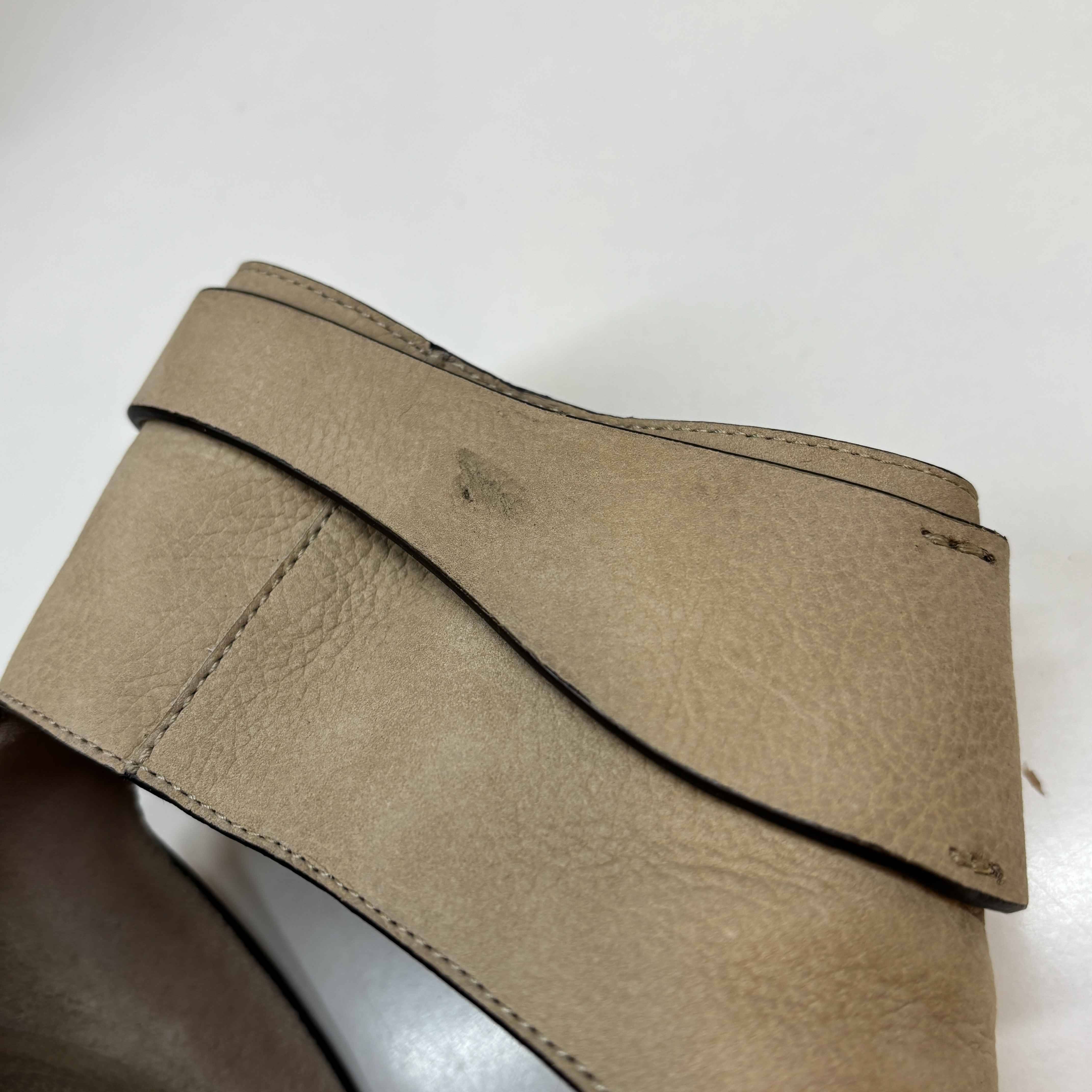 Women's Buckle Open Toe Heels Beige Size EU 41 / UK 8