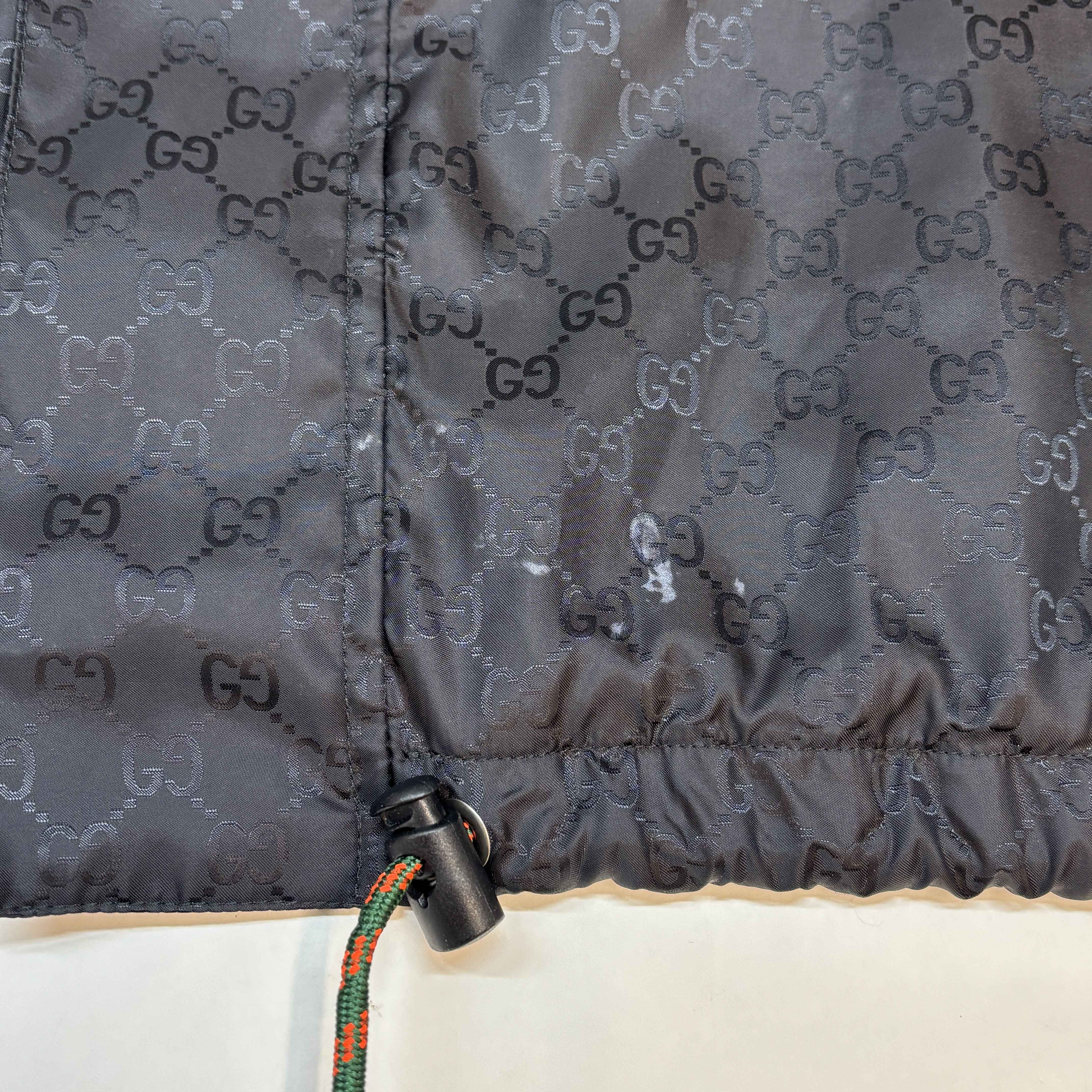 Men's Gg Jacquard Nylon Web Windbreaker Black Size IT 52 / XL