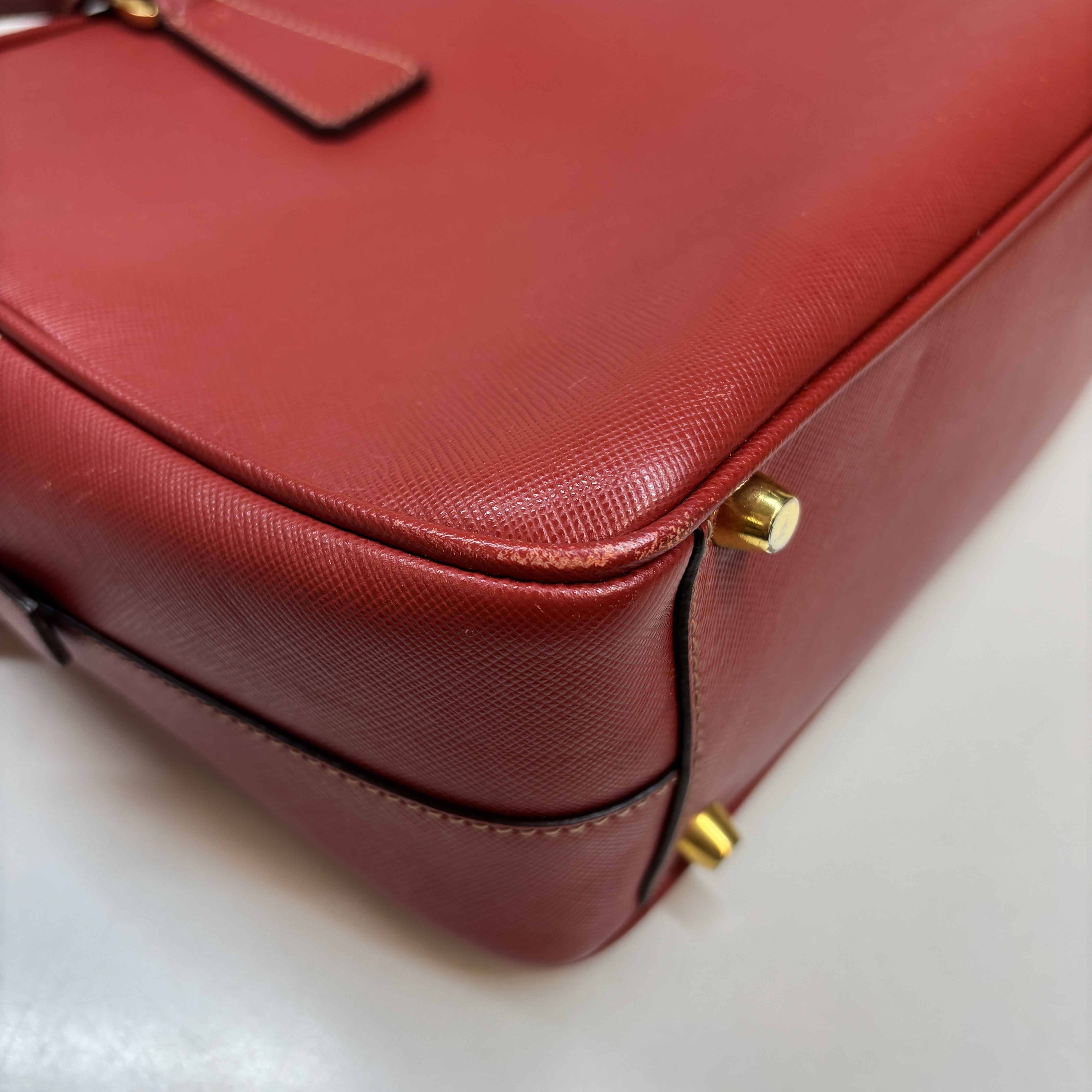 Women's Cerise Saffiano Bauletto Tote Bag Red