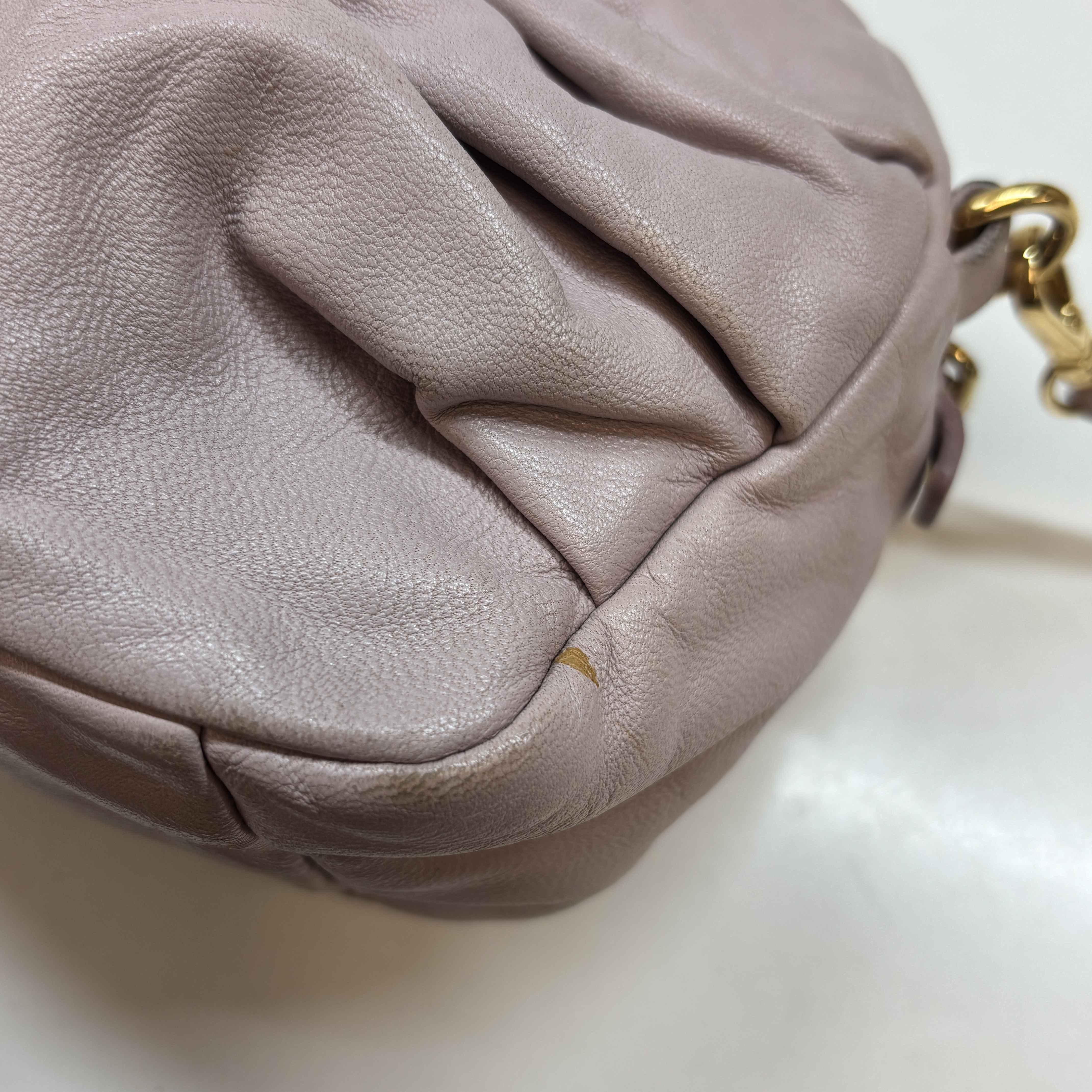 Women's Gathered Logo Handbag Pink