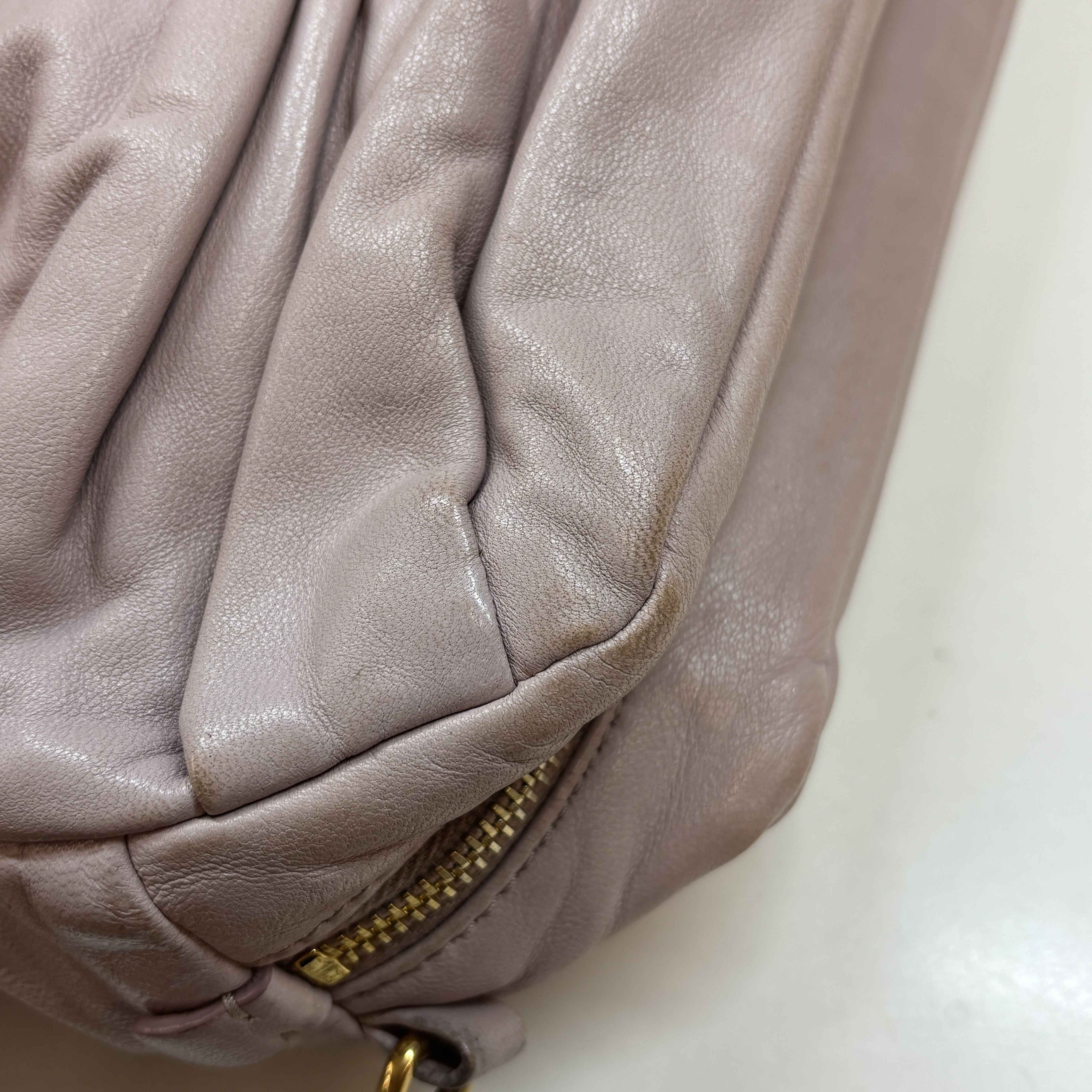 Women's Gathered Logo Handbag Pink