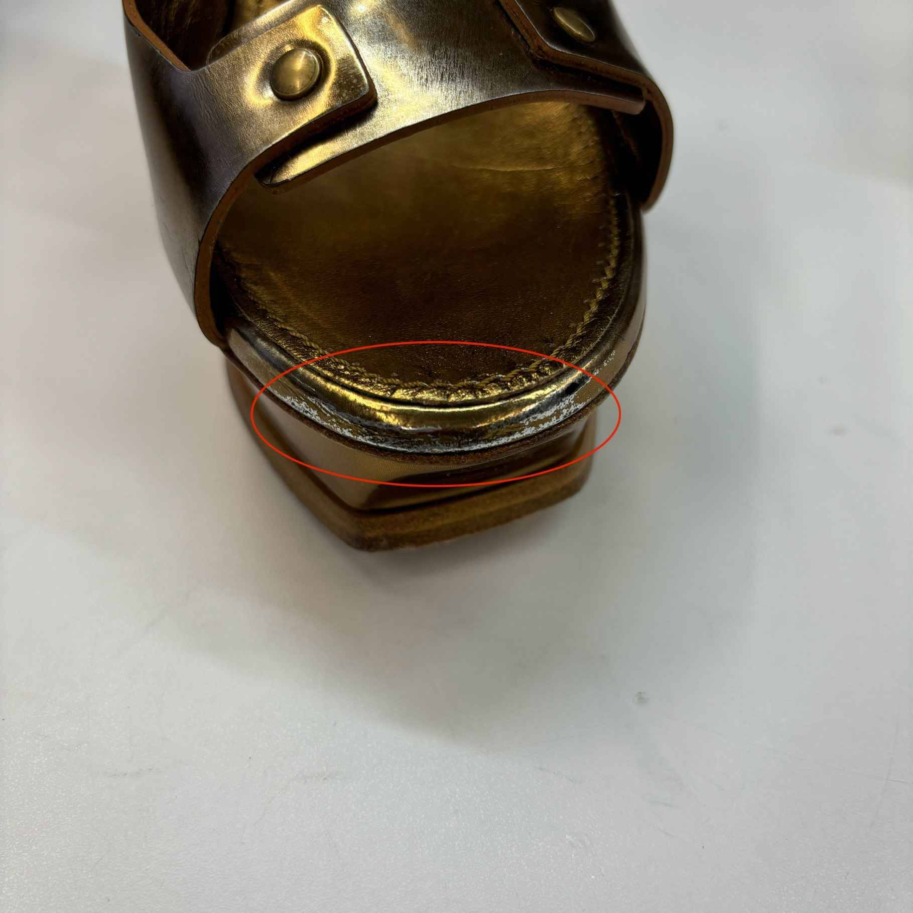 Women's Platform Slingback Heels Gold Size EU 37 / UK 4