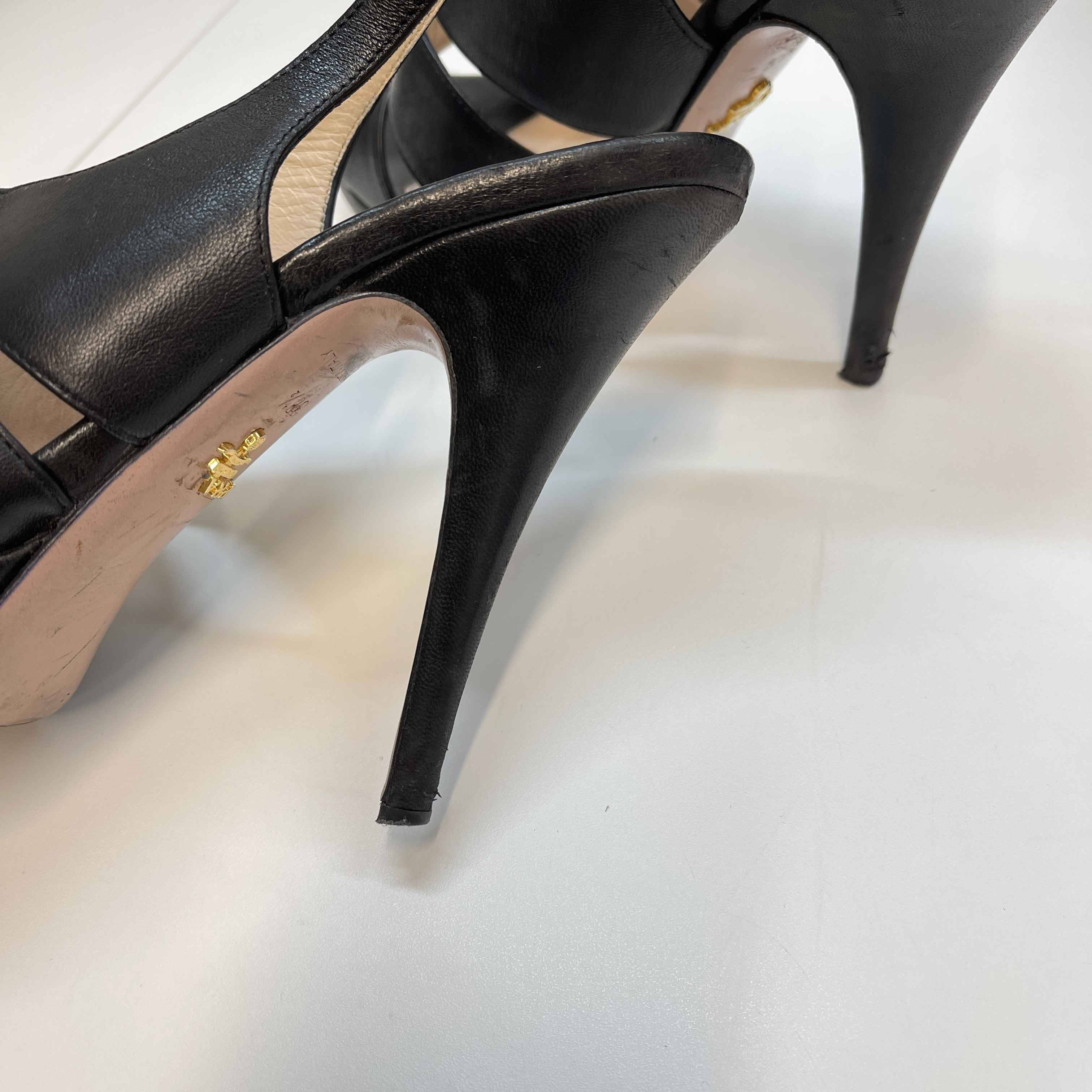 Women's Cross Strap Platform Heels Black Size EU 38.5 / UK 5.5