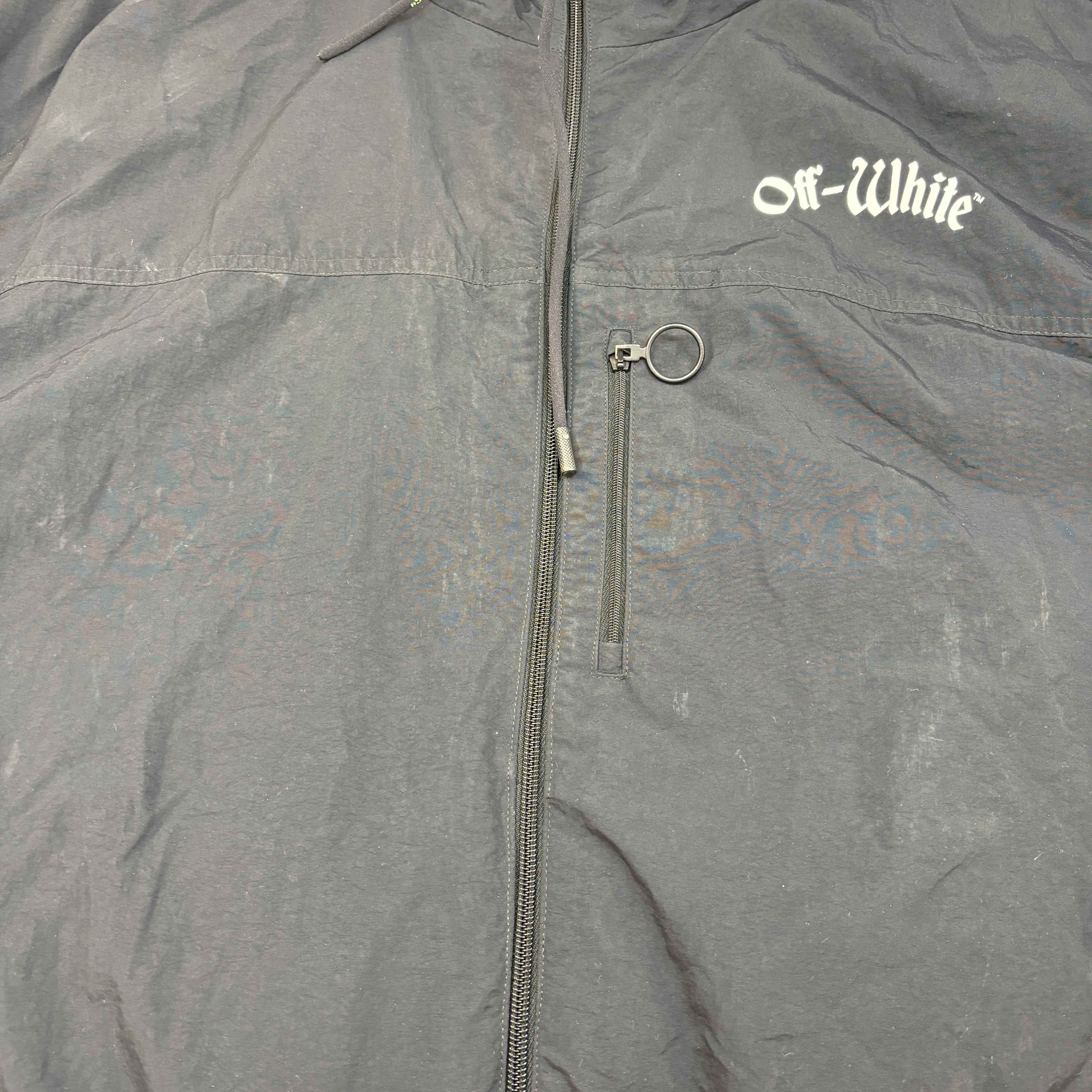 Men's Logo Print Jacket Black Size XS