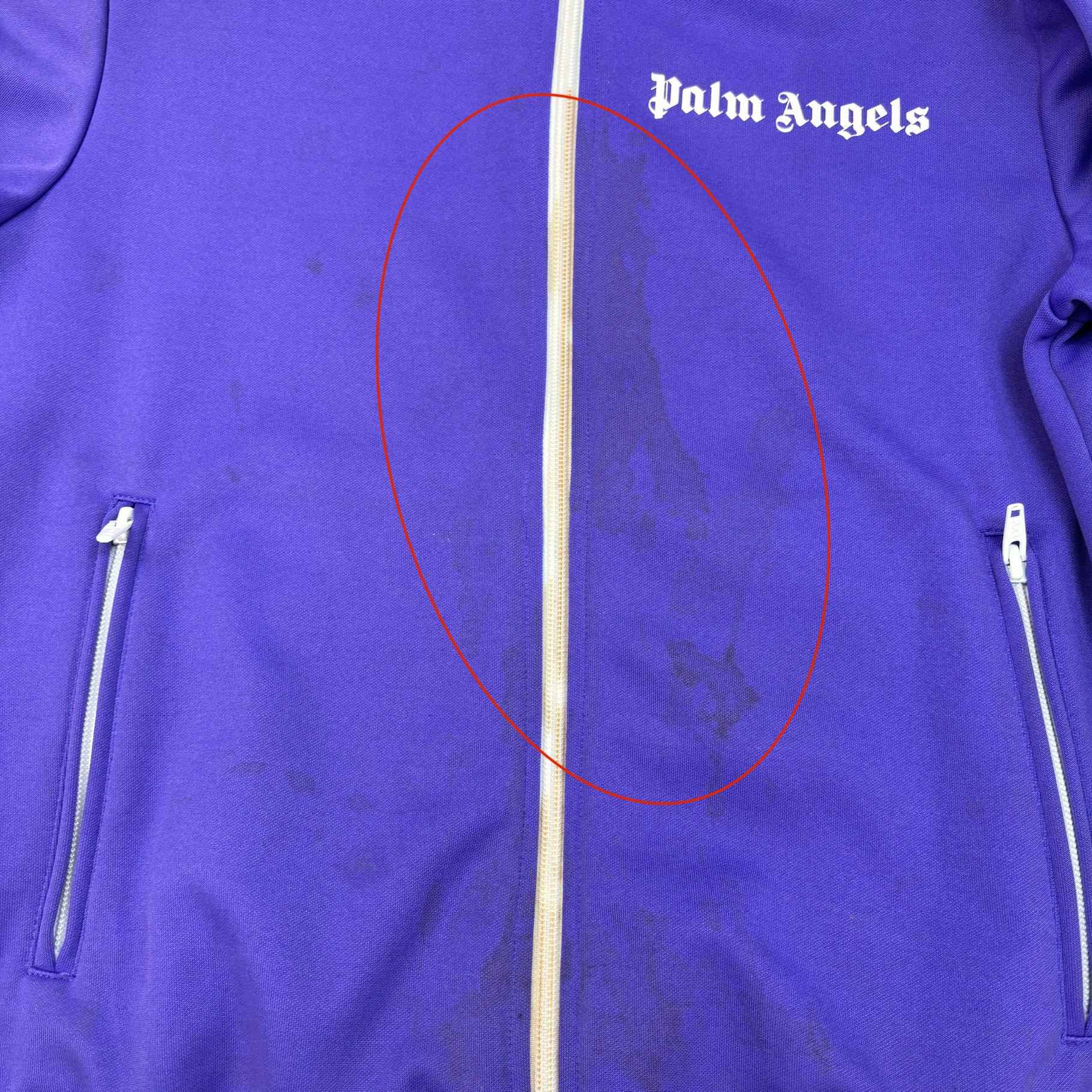 Men's Printed Logo Track Jacket Purple Size XS