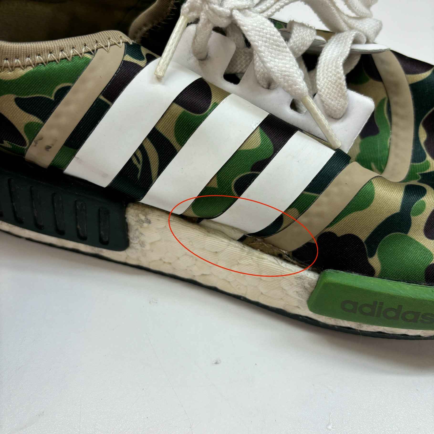 Men's A Bathing Ape X Nmd_R1 'Olive Camo' Low Trainers Khaki Size EU 43.5 / UK 9.5