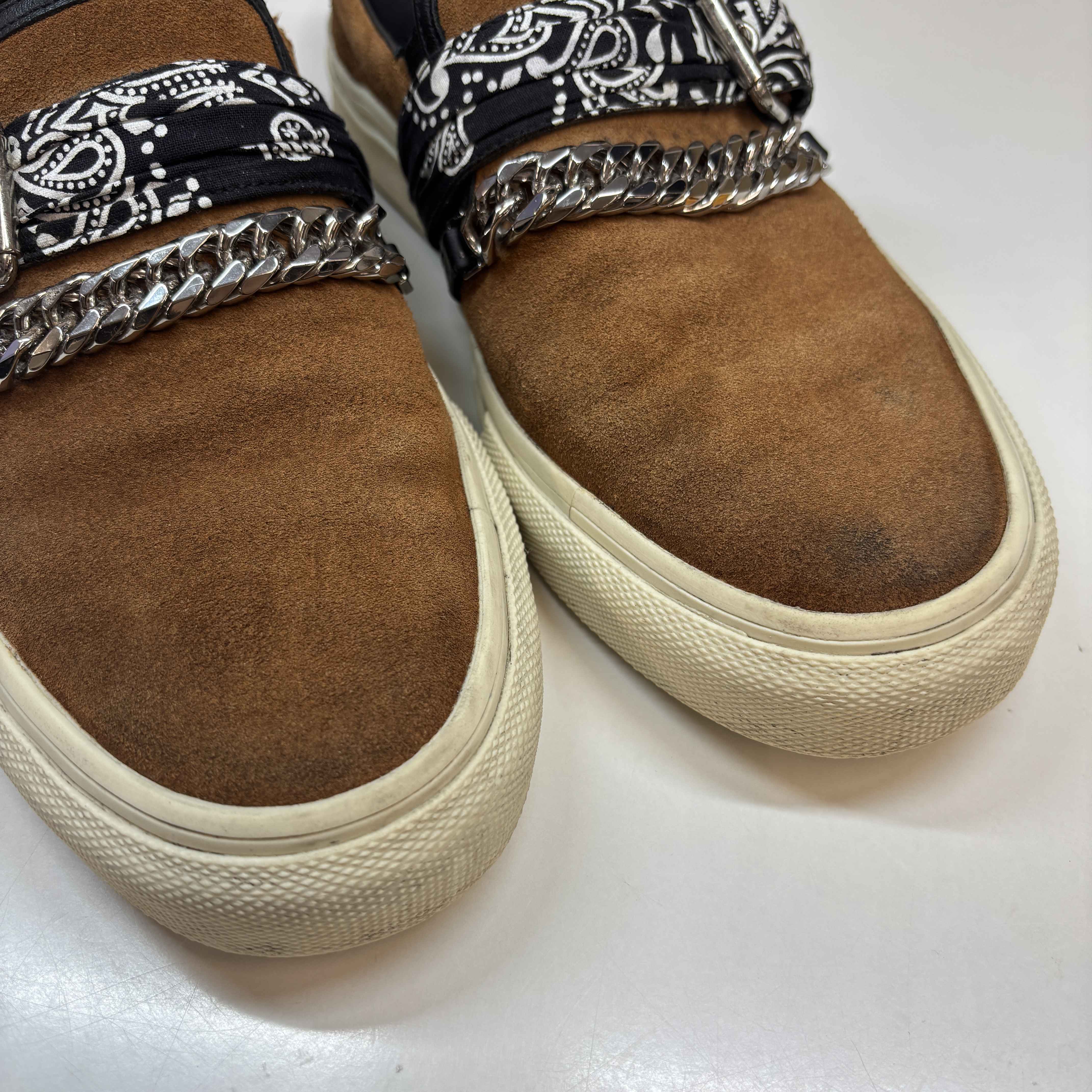 Men's Bandana Chain Buckle Loafers Tan Size EU 41 / UK 7