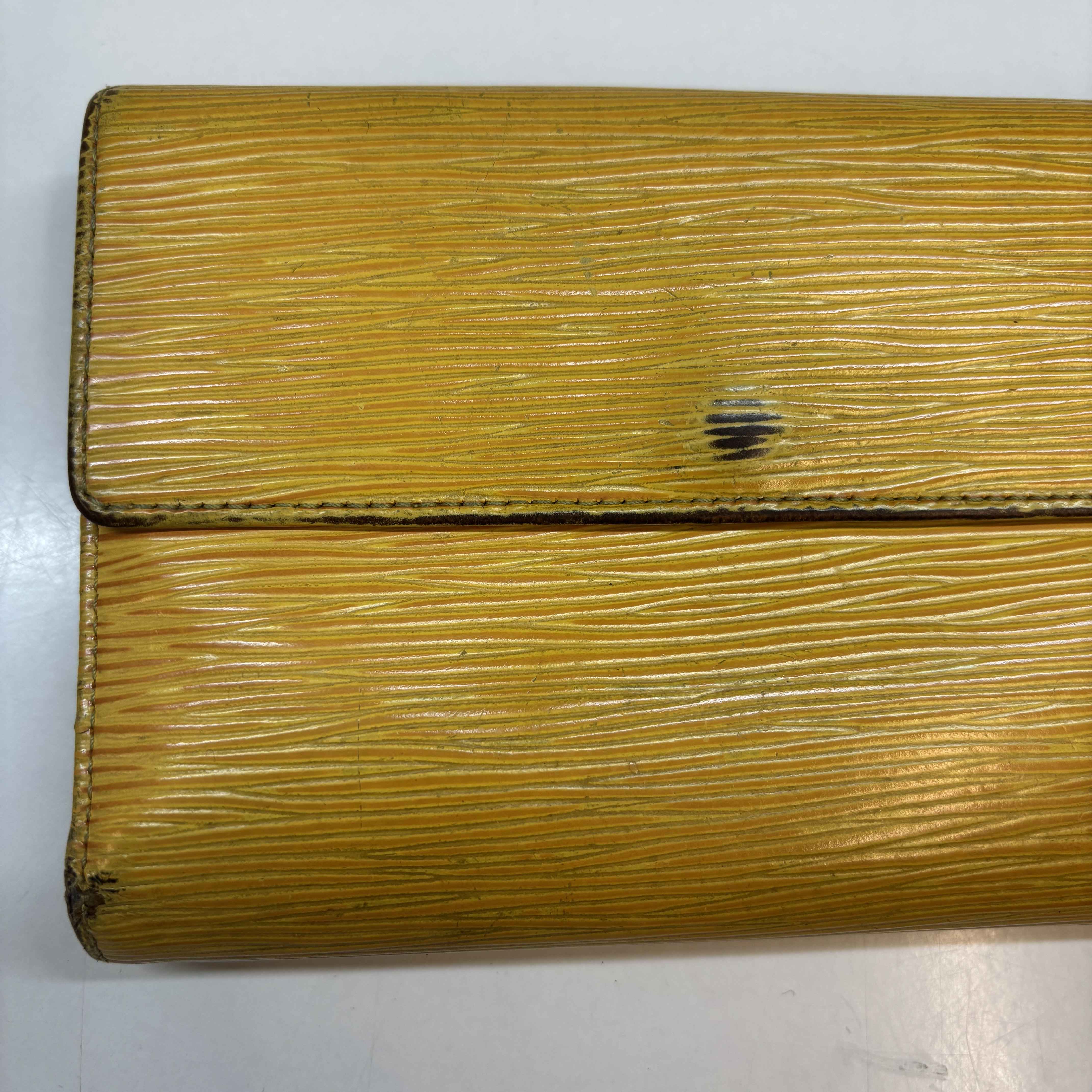 Women's Epi Leather Trifold Snap Wallet Yellow