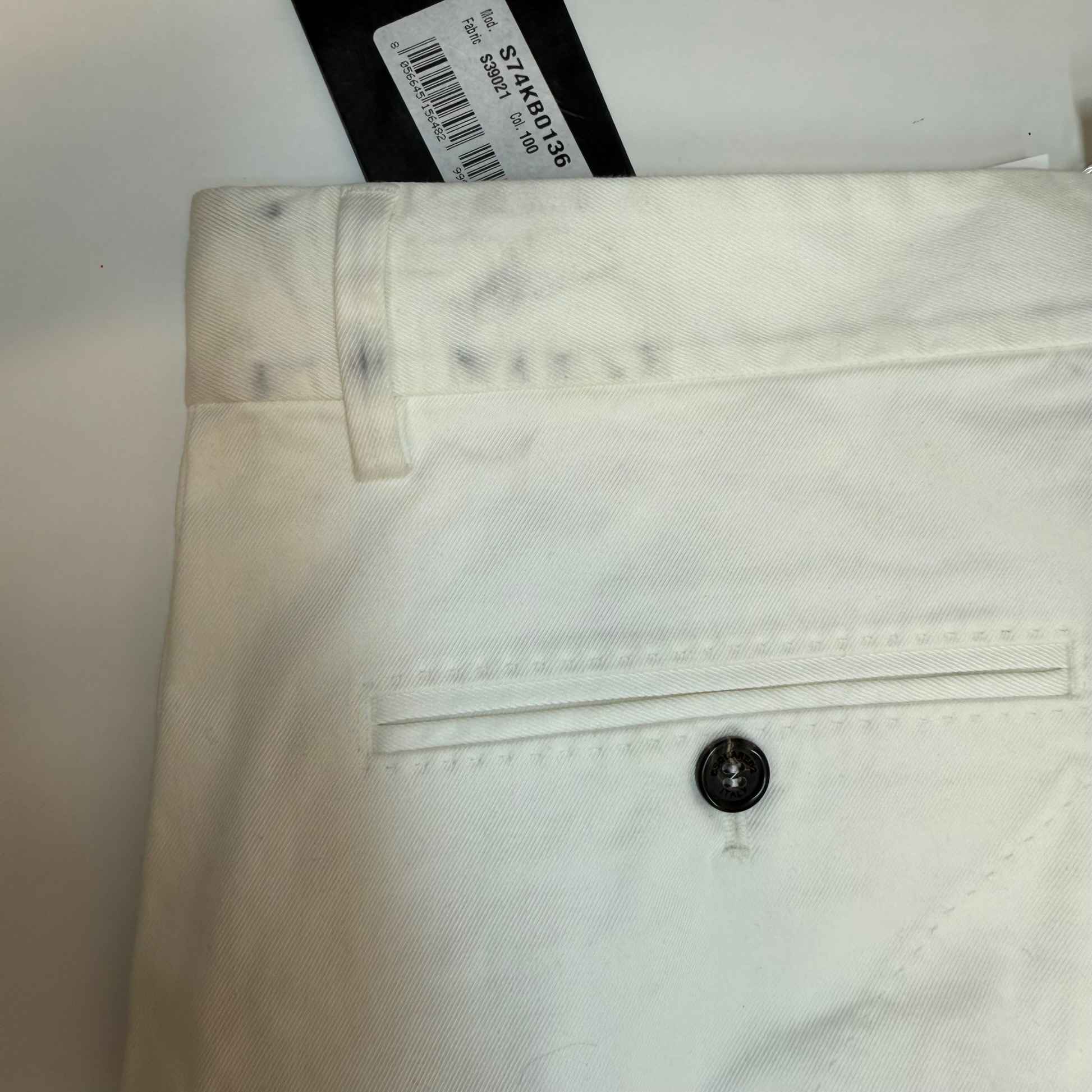 Men's Plaque Logo Trousers White Size IT 48 / UK 32