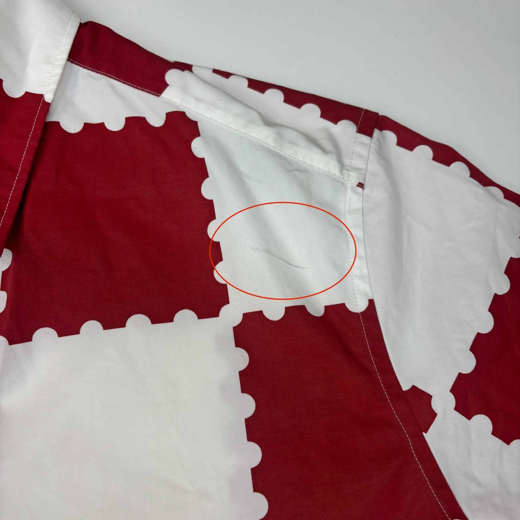 Men's Checkered Print Short Sleeve Shirt Red Size XXL