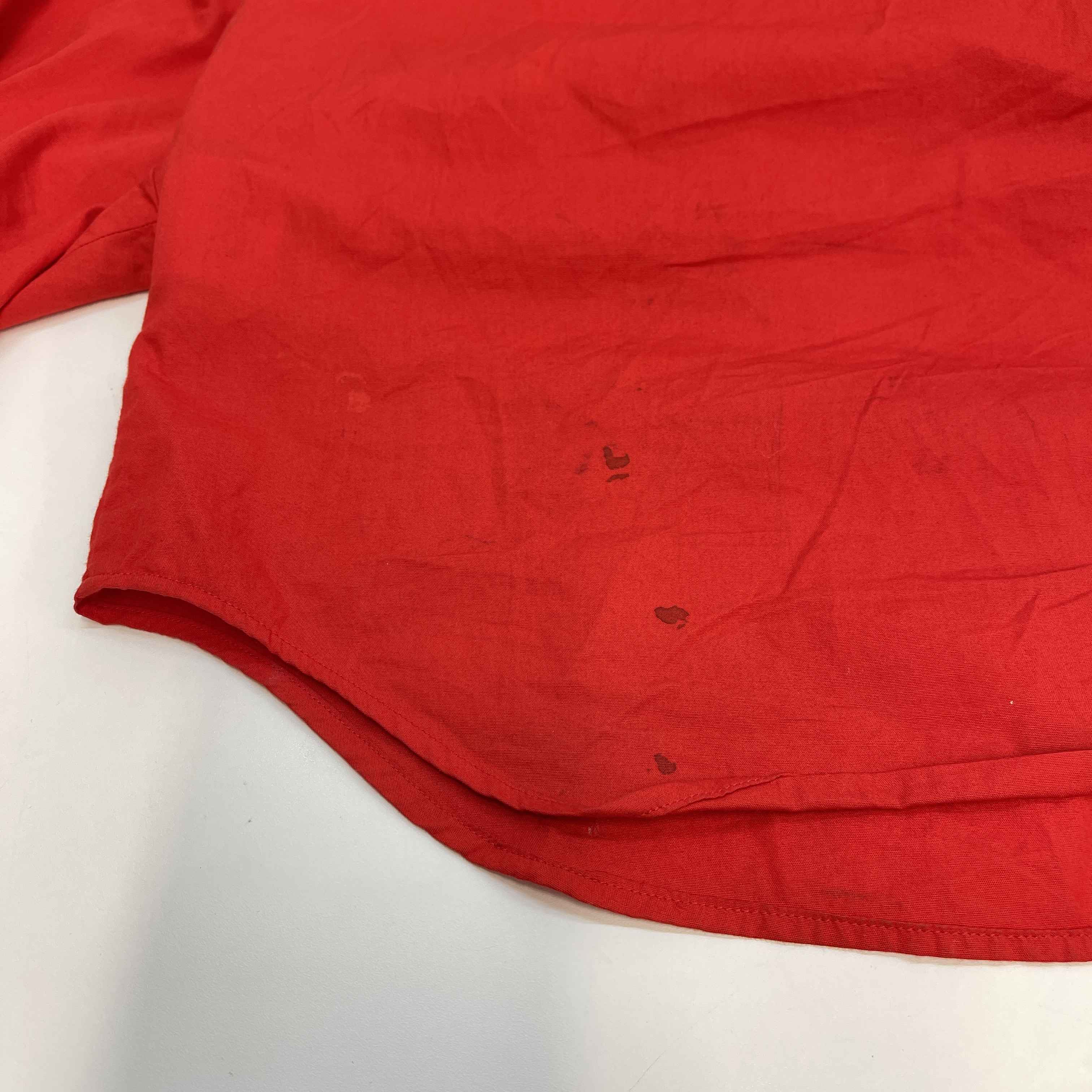 Men's Zip Sleeve Cuff Long Sleeve Shirt Red Size IT 52 / UK XL