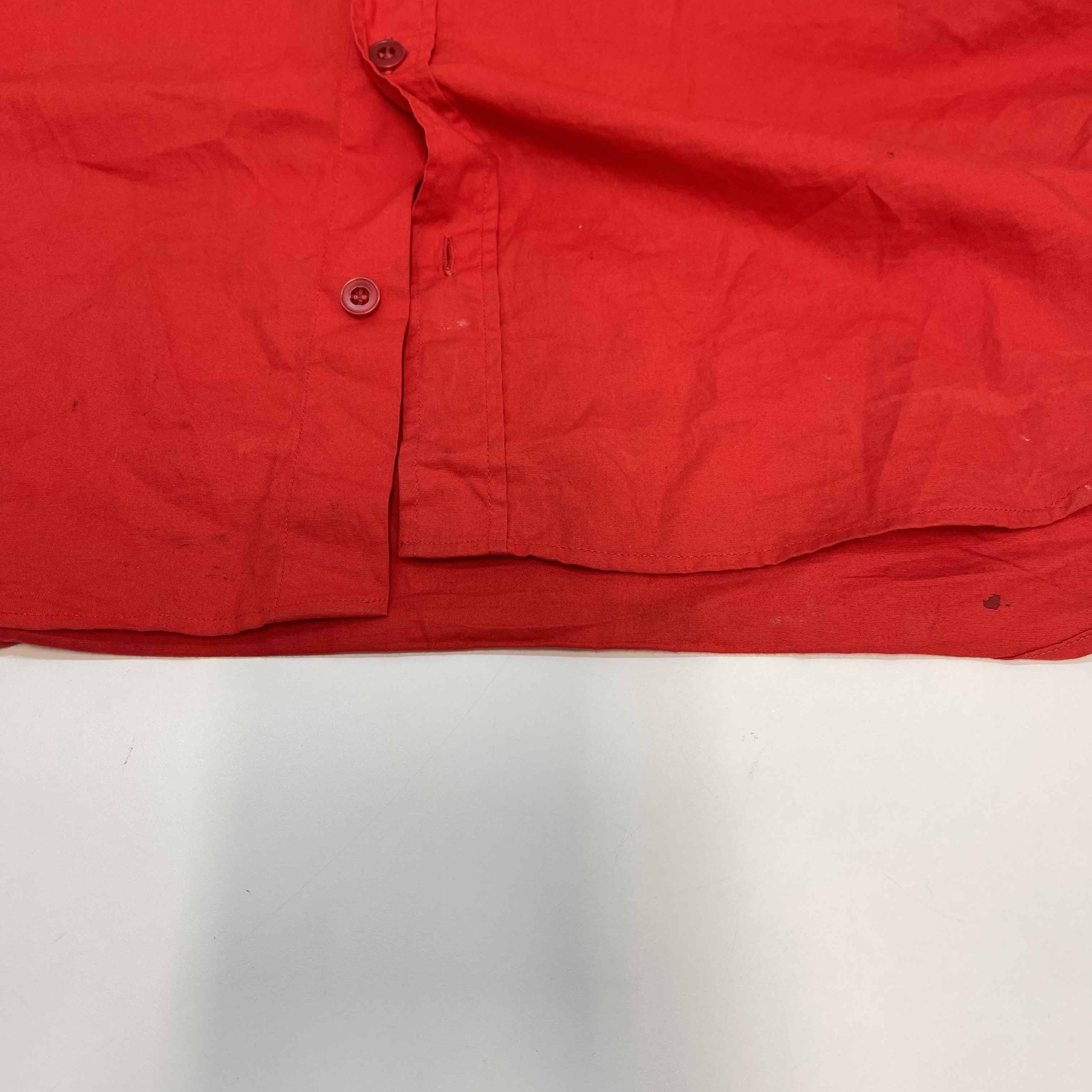 Men's Zip Sleeve Cuff Long Sleeve Shirt Red Size IT 52 / UK XL