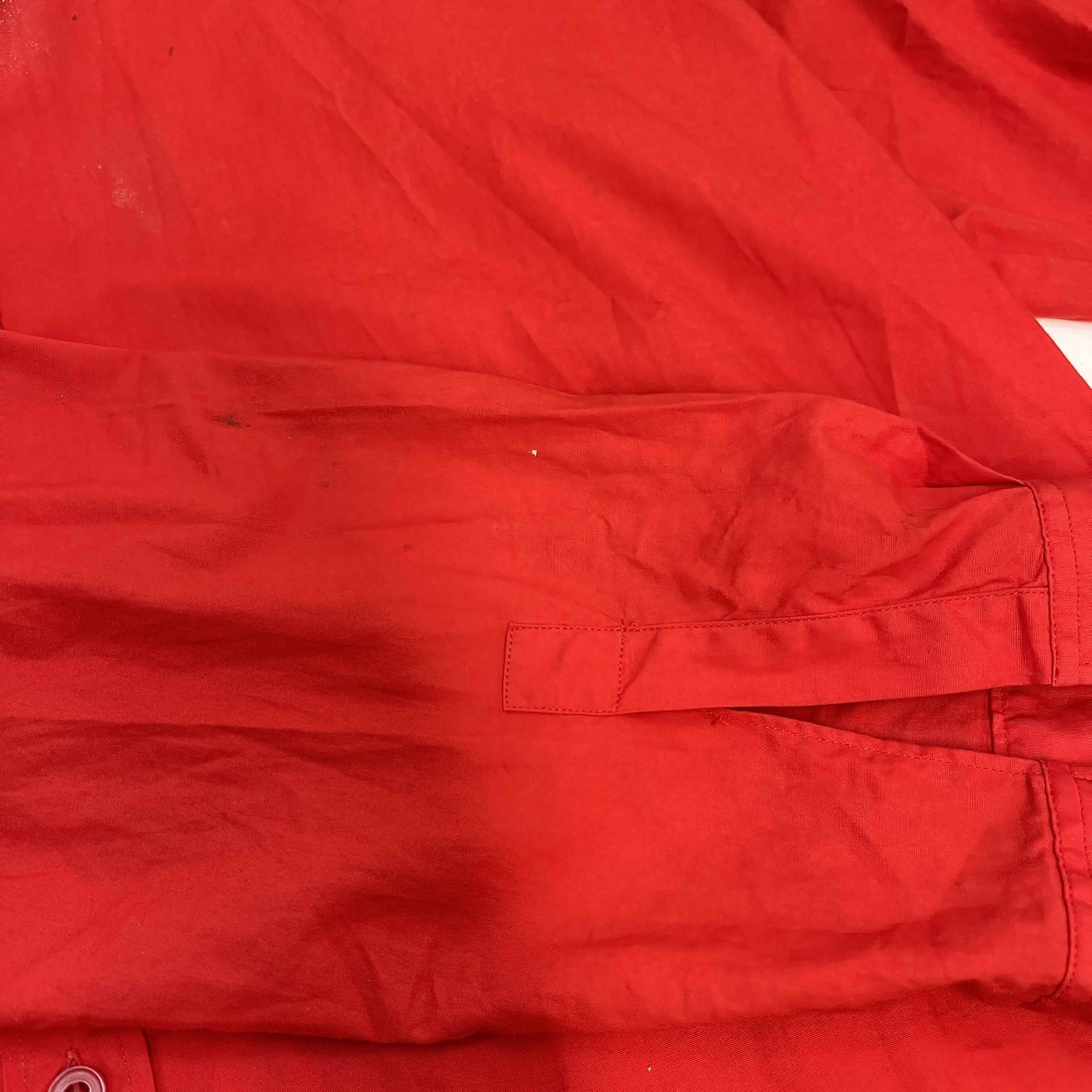 Men's Zip Sleeve Cuff Long Sleeve Shirt Red Size IT 52 / UK XL