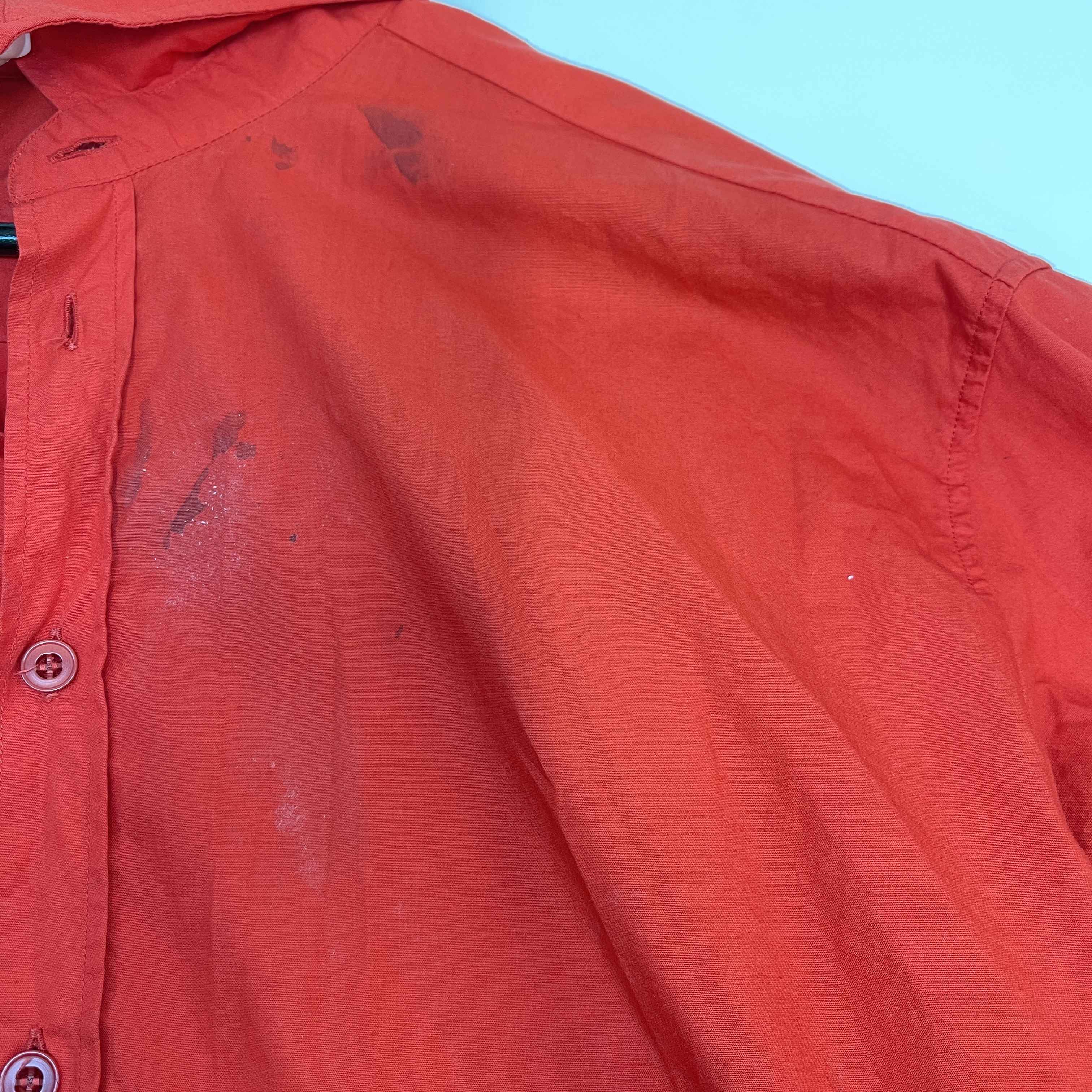 Men's Zip Sleeve Cuff Long Sleeve Shirt Red Size IT 52 / UK XL