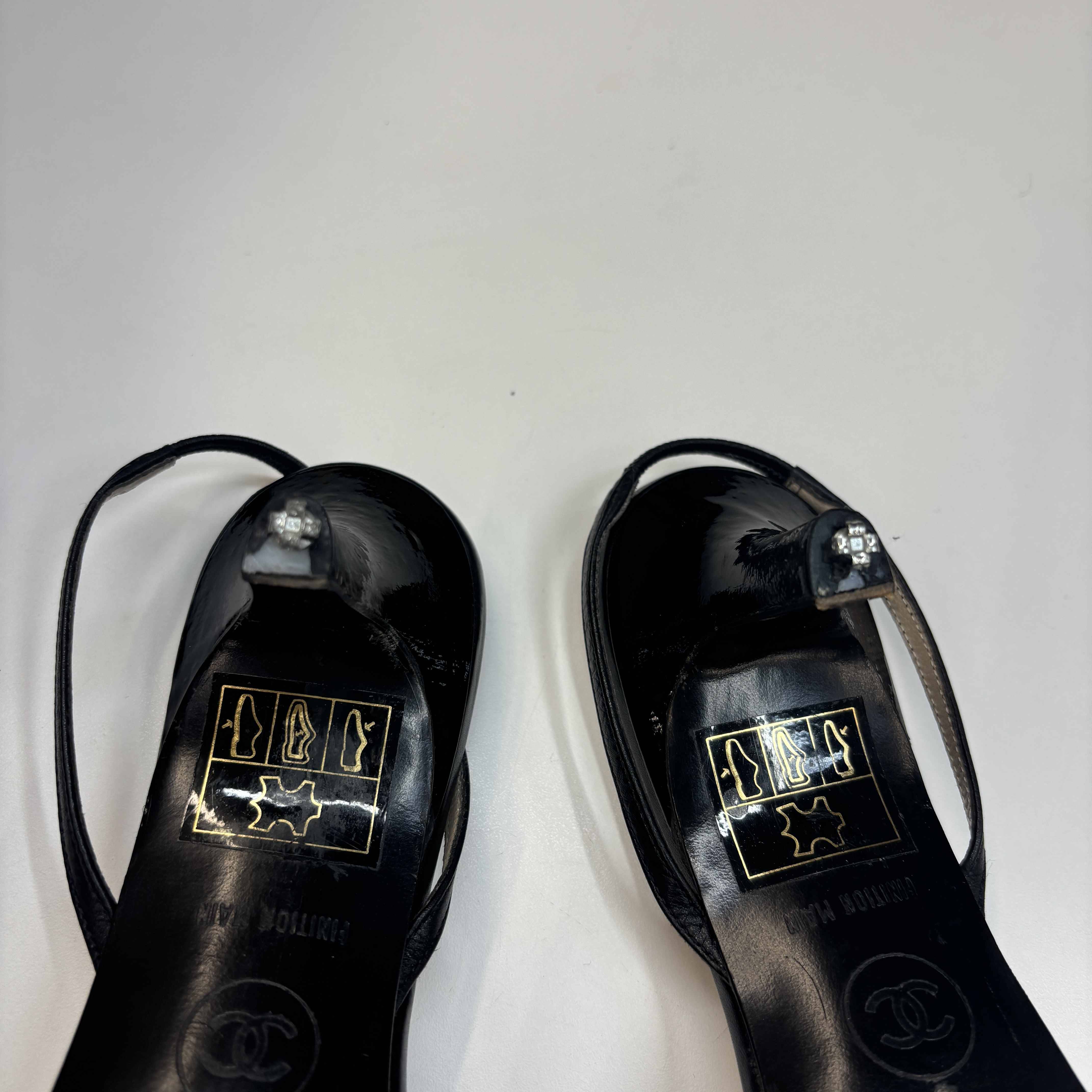 Women's Two Tone Slingback Mules Black Size EU 36.5 / UK 3.5
