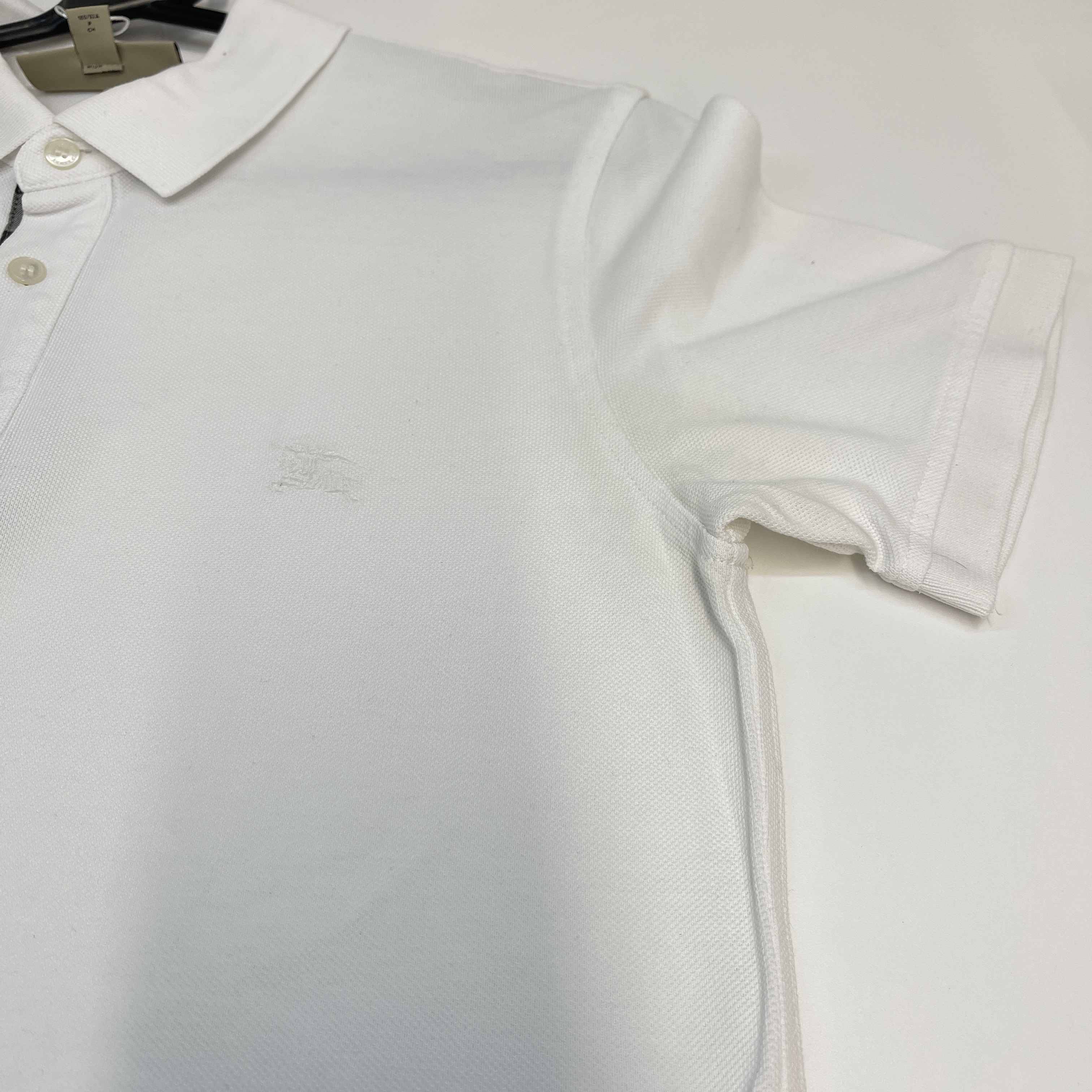 Men's Embroidered Logo Polo Shirt White Size S