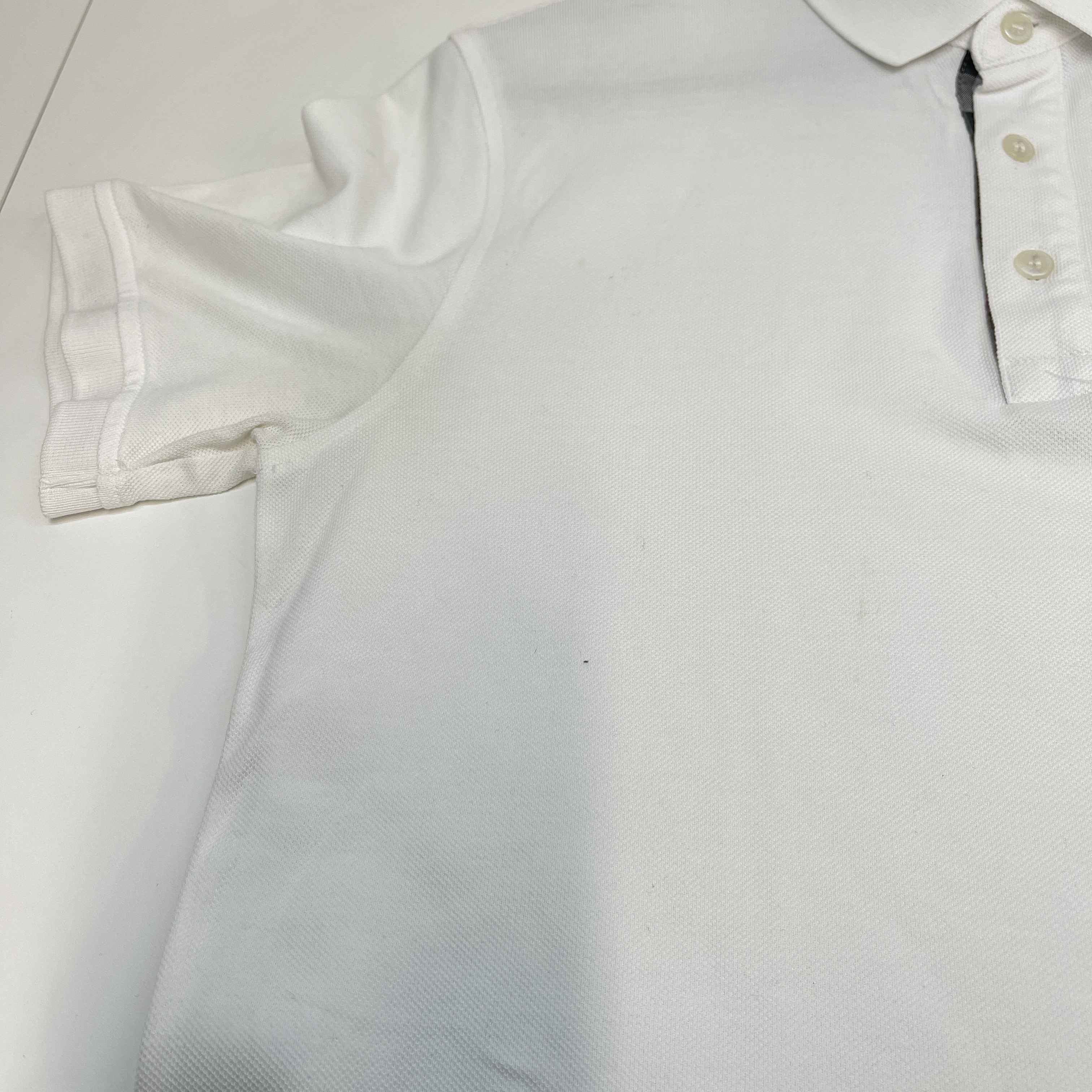 Men's Embroidered Logo Polo Shirt White Size S