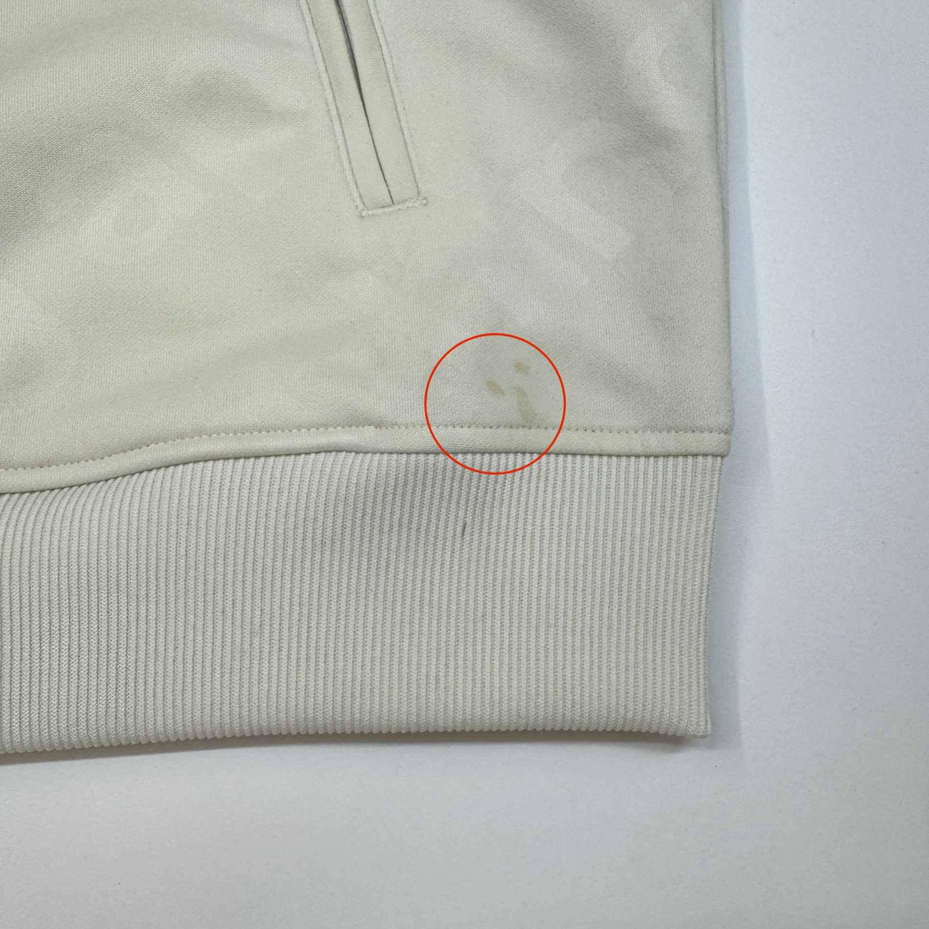 Men's Logo Print Striped Track Jacket Cream Size L