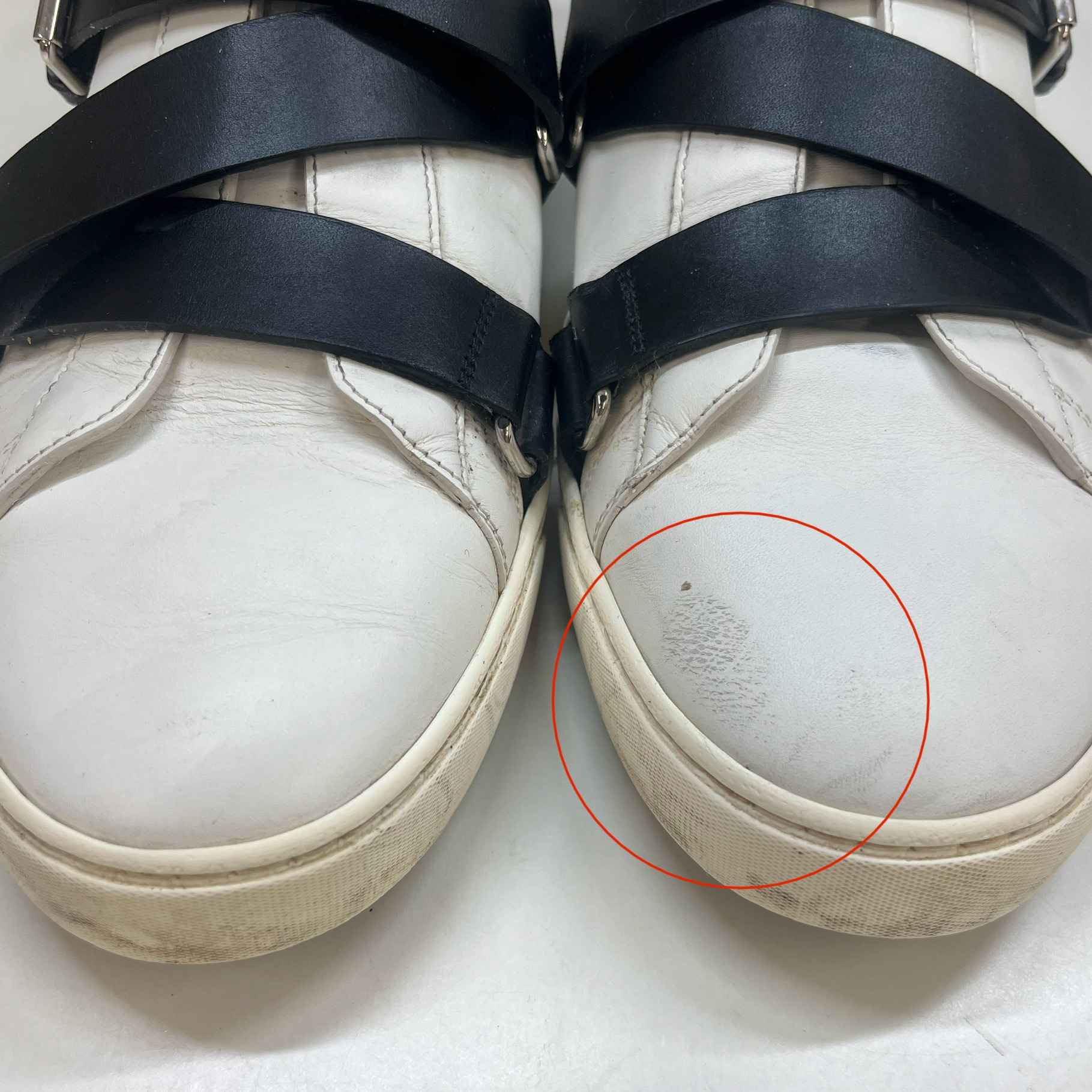 Men's Studded Strap Low Trainers White Size EU 43 / UK 9