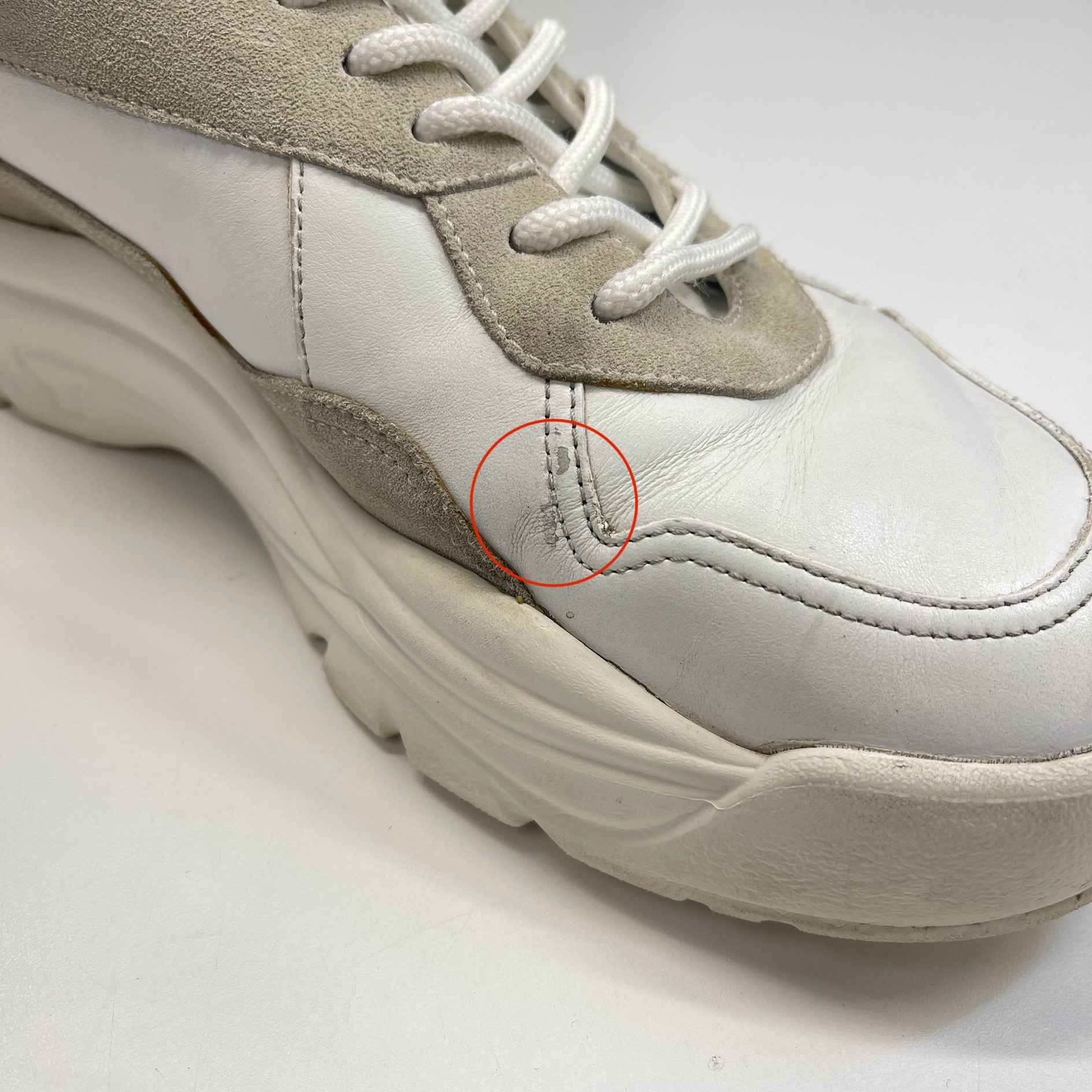 Men's Gumboy Cowhide Low Trainers White Size EU 45 / UK 11