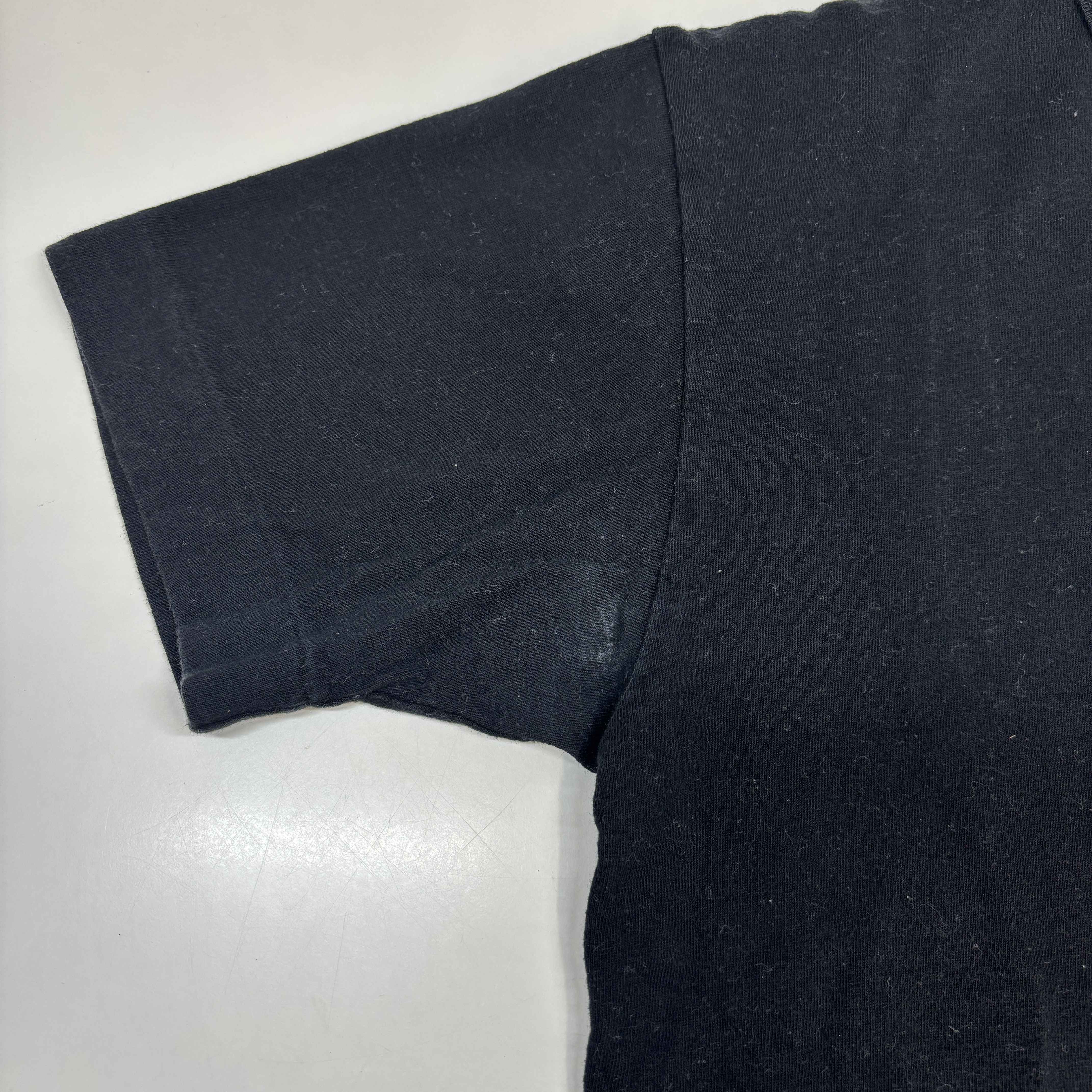 Men's Metallic Embroidered Heart T-Shirt Black Size S