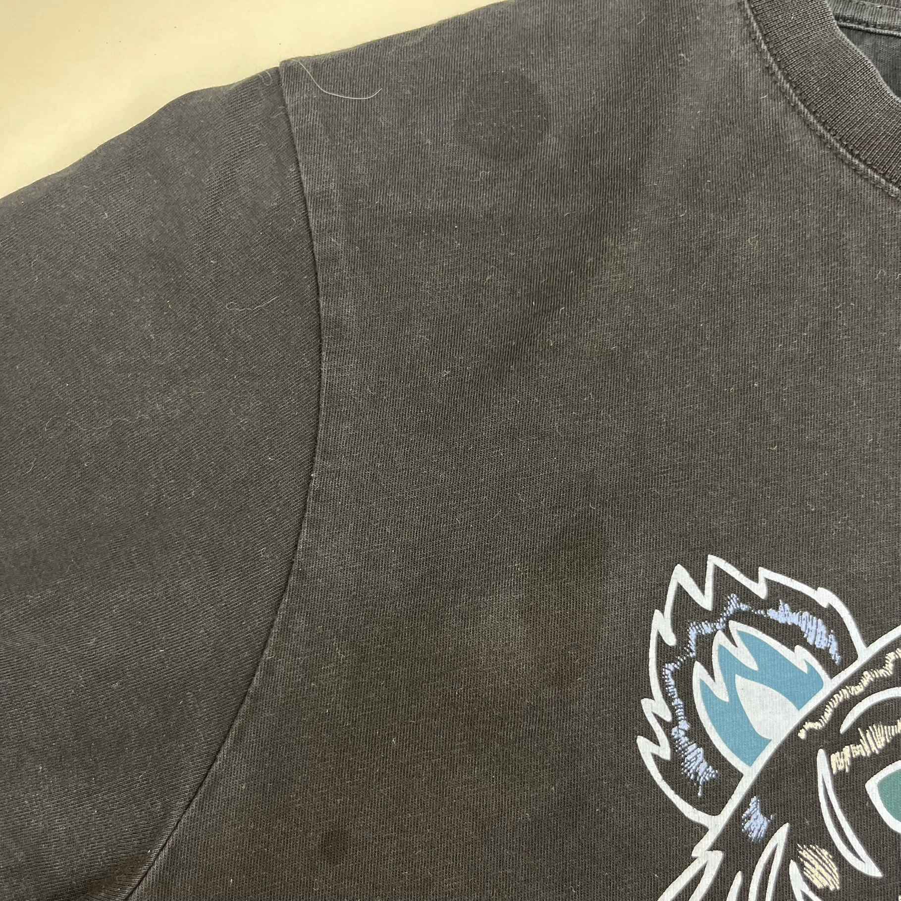 Men's Tiger Logo Print T-Shirt Black Size S