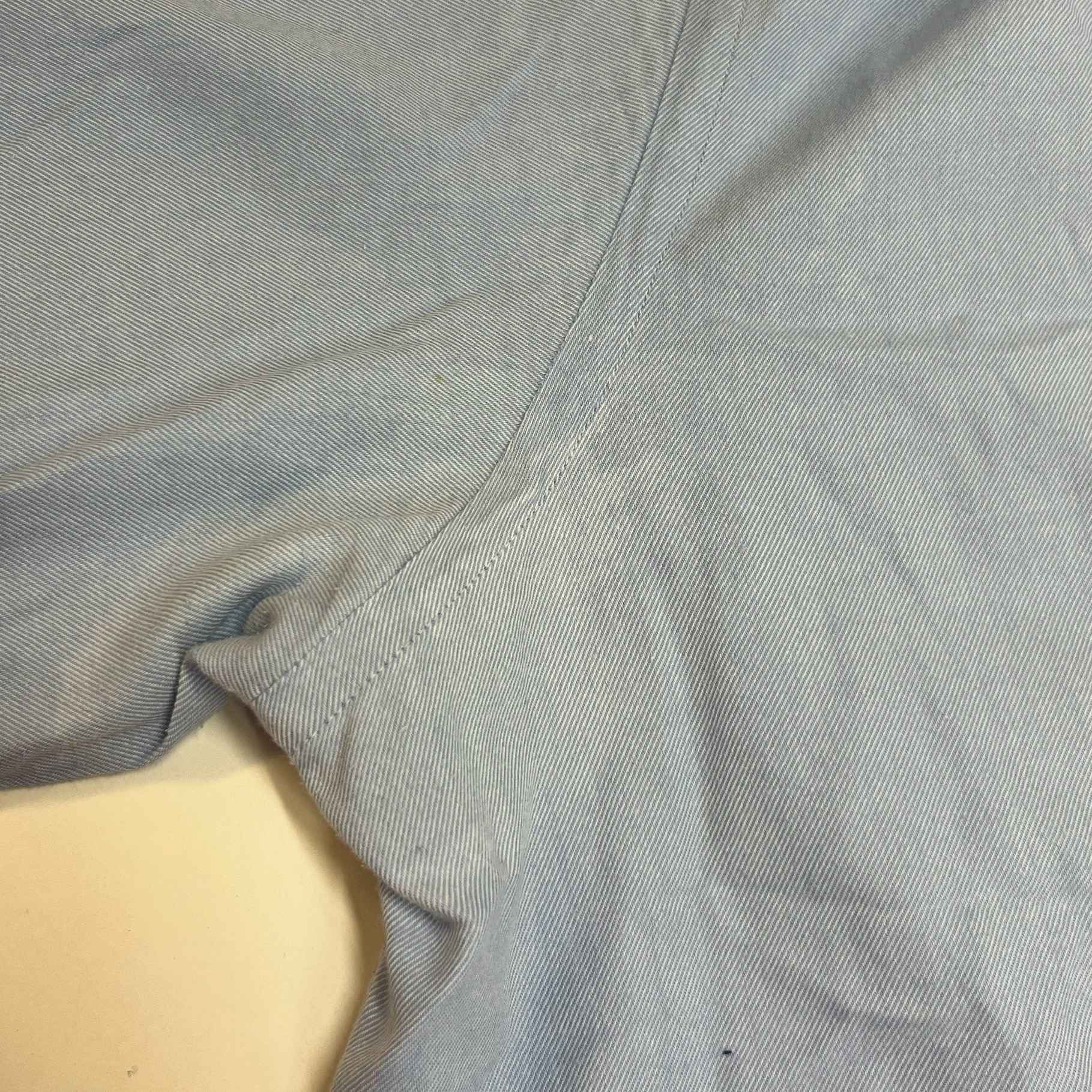 Men's Embroidered Logo Long Sleeve Shirt Blue Size XL