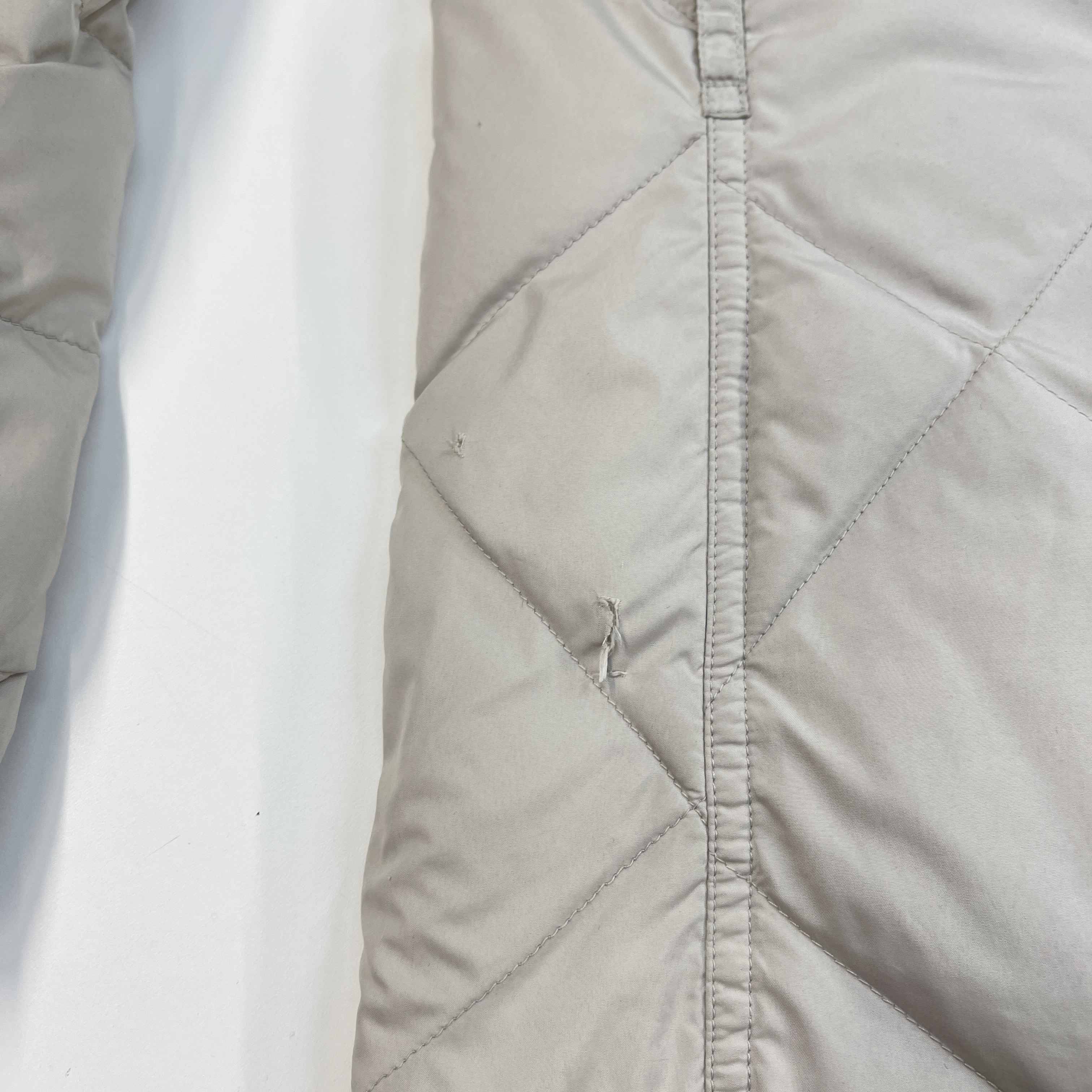 Women's Quilted Down Jacket Cream Size M