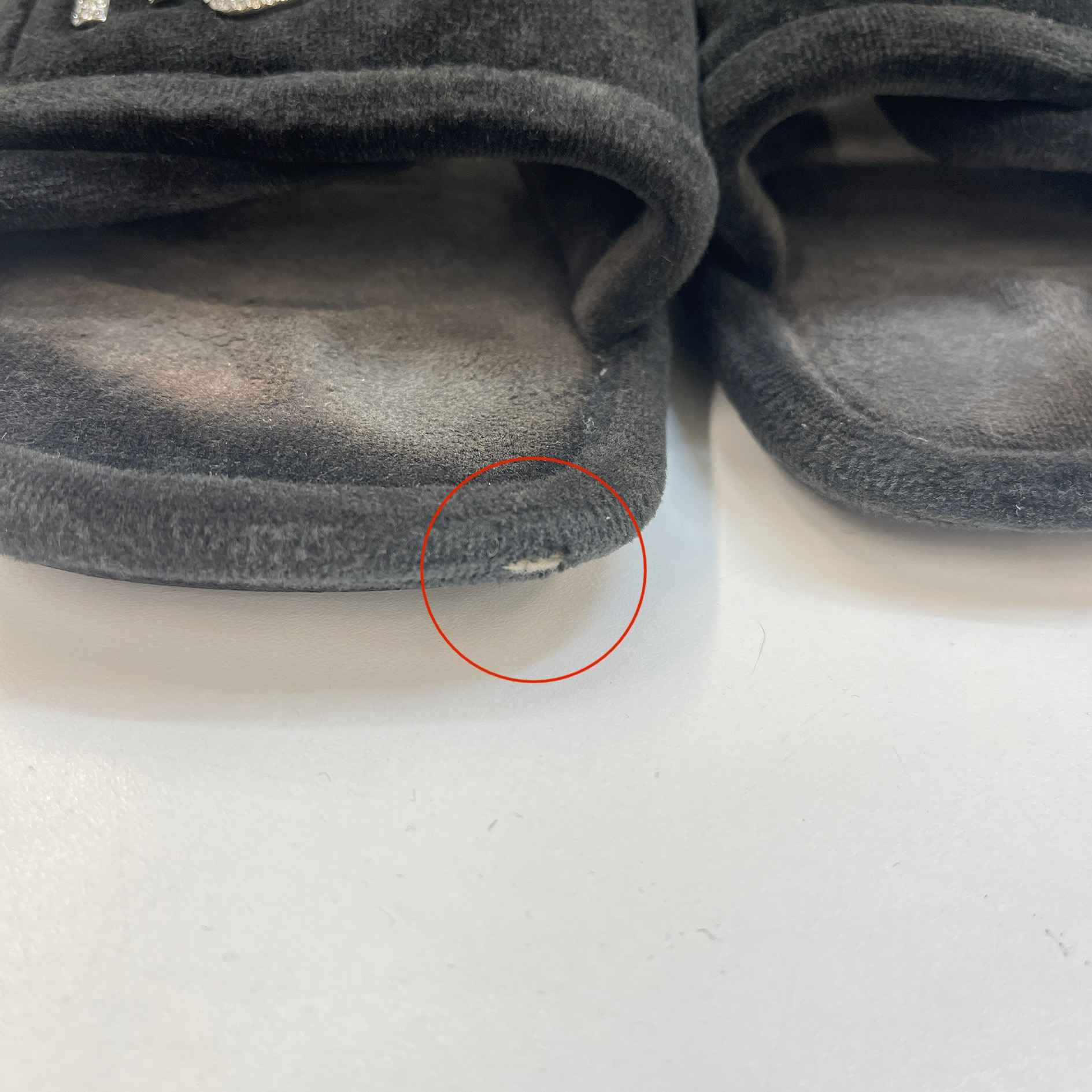 Women's Embellished Logo Slippers Black Size EU 40 / UK 7