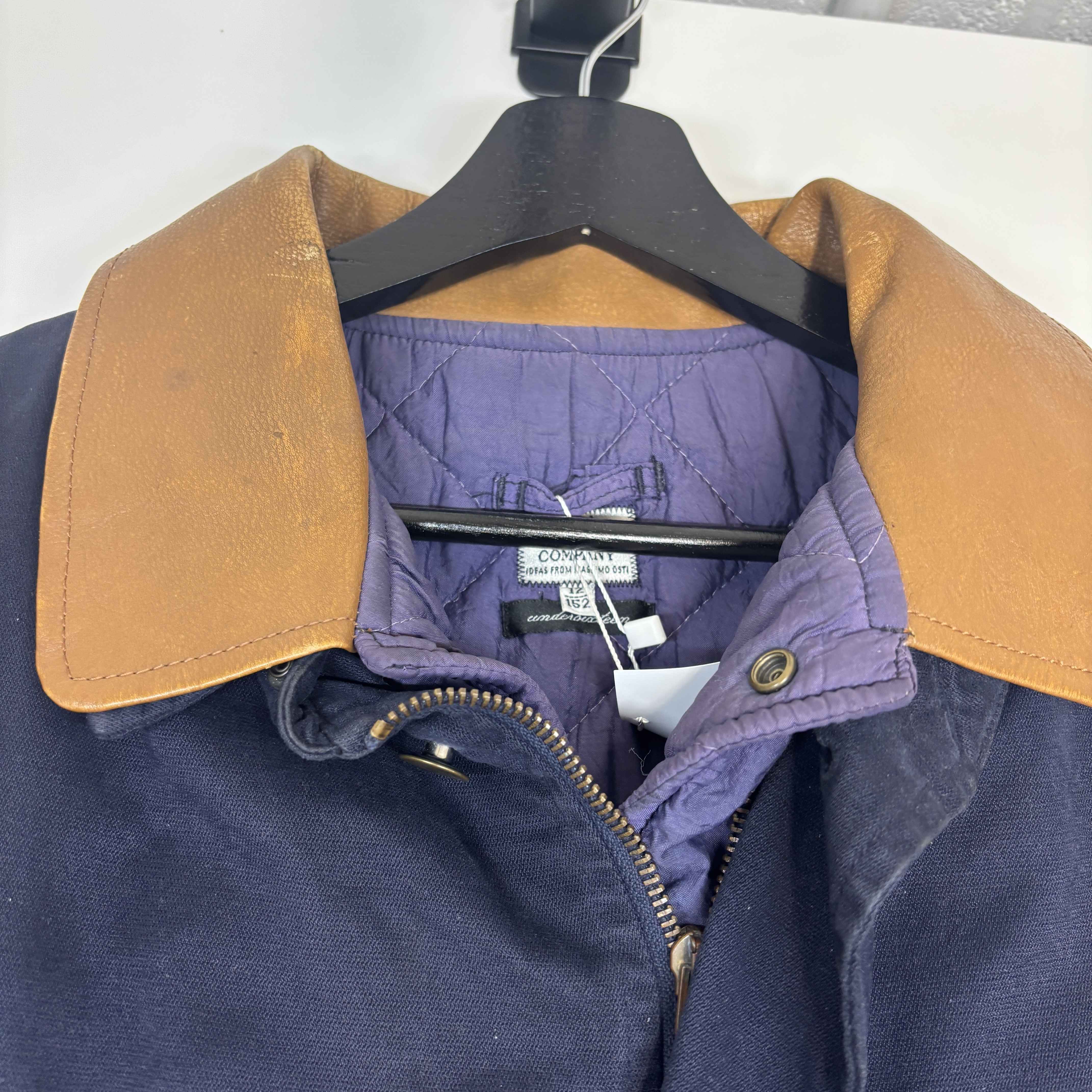 Men's Logo Kids Zip Up Jacket Navy Size Junior Age 12