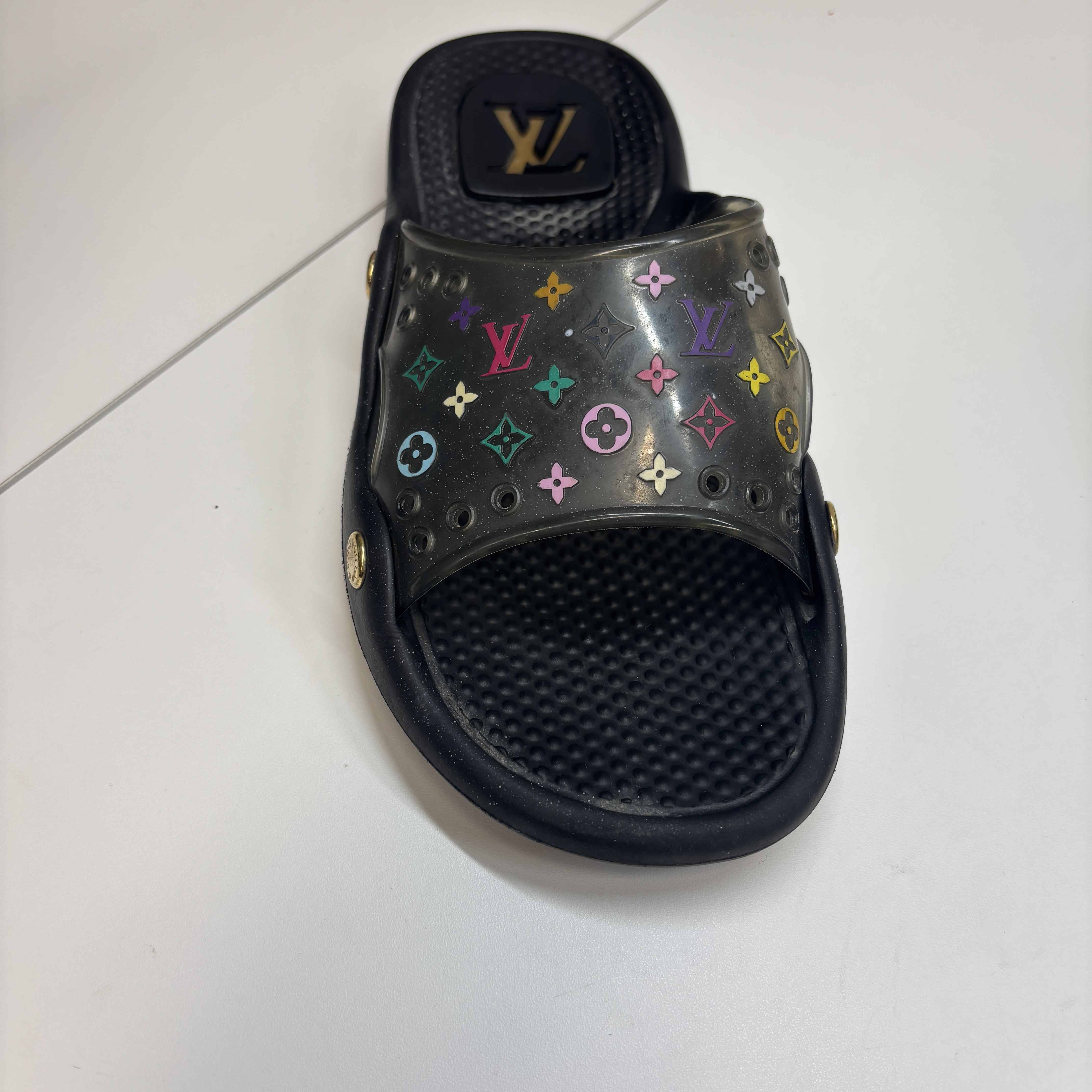 Women's Multicolor Monogram Murakami Slides Black Size EU 37 / UK 4