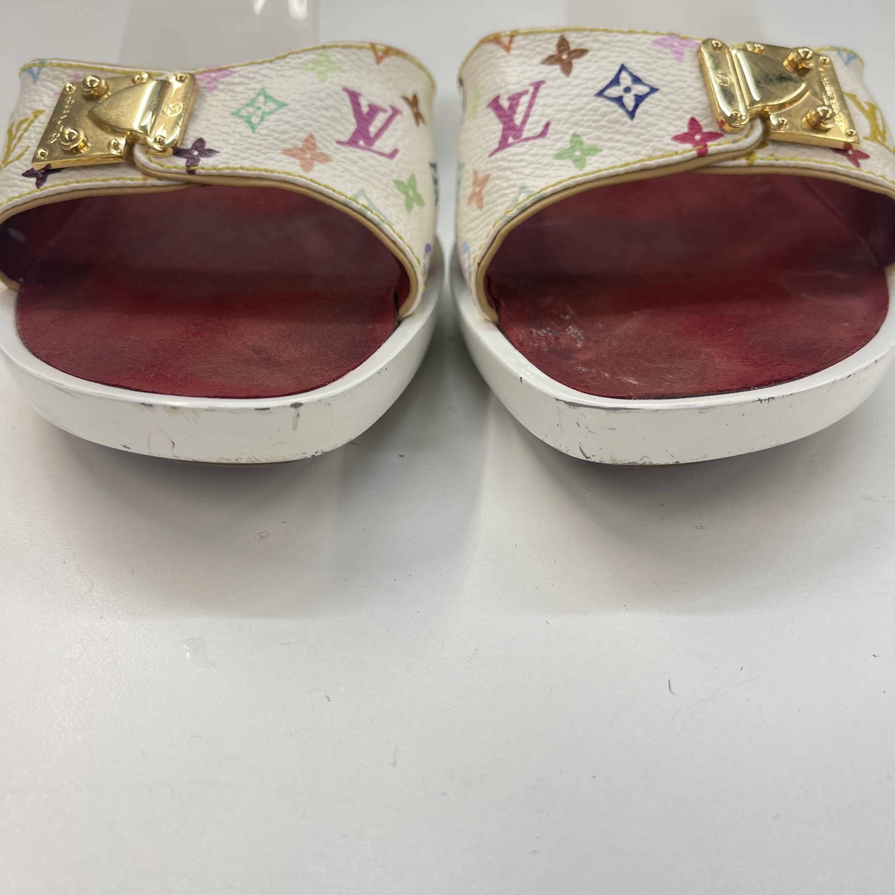 Women's Multicolour Monogram Marukami Heels White Size EU 38 / UK 5