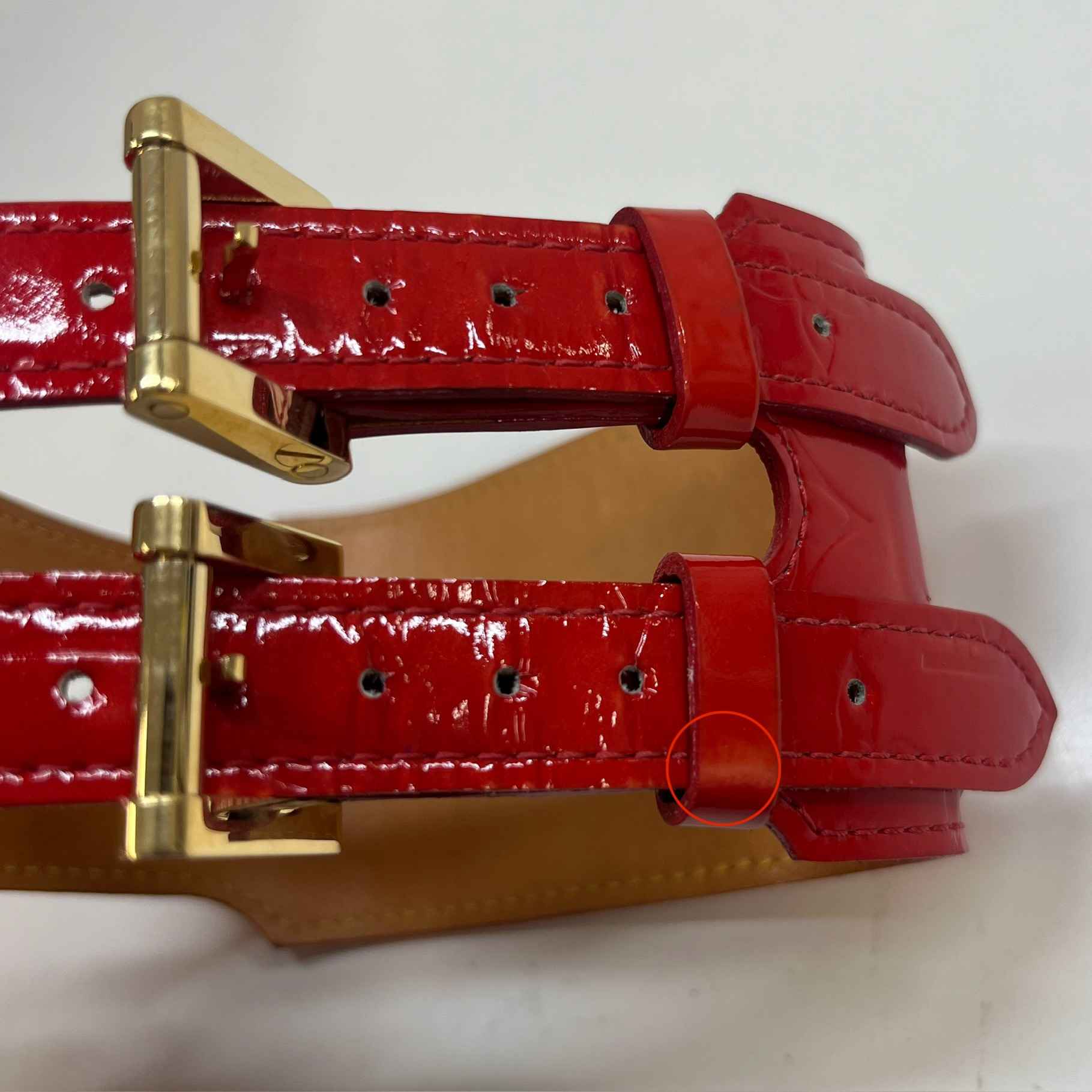Women's Vernis Leather Bracelet Red