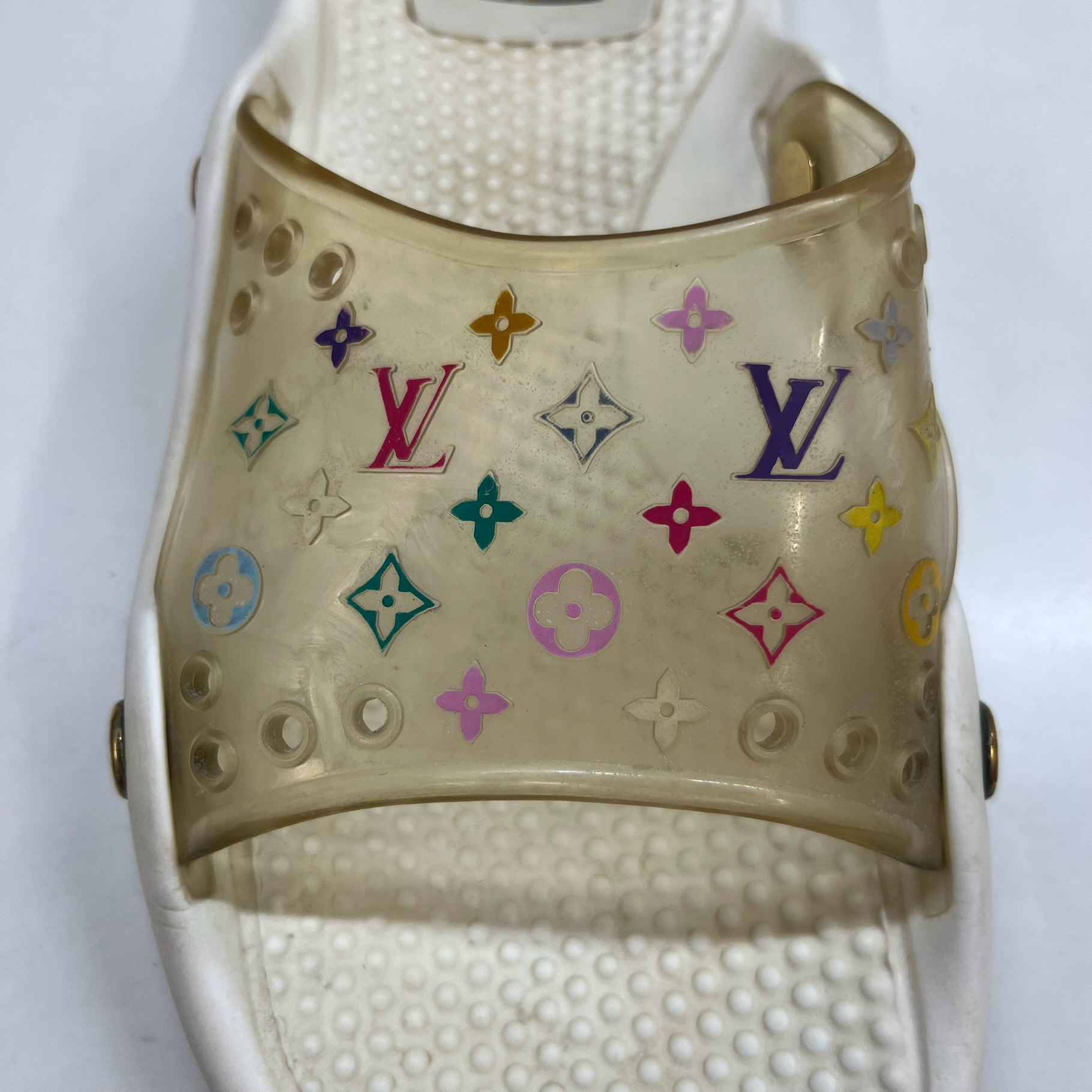 Women's Multicolor Monogram Murakami Slides White Size EU 37 / UK 4