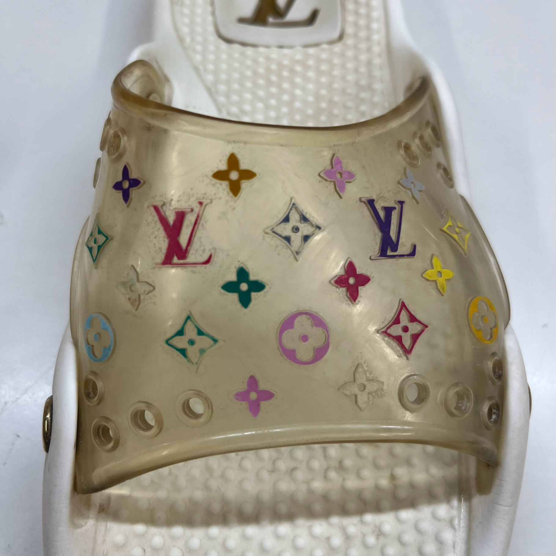 Women's Multicolor Monogram Murakami Slides White Size EU 37 / UK 4