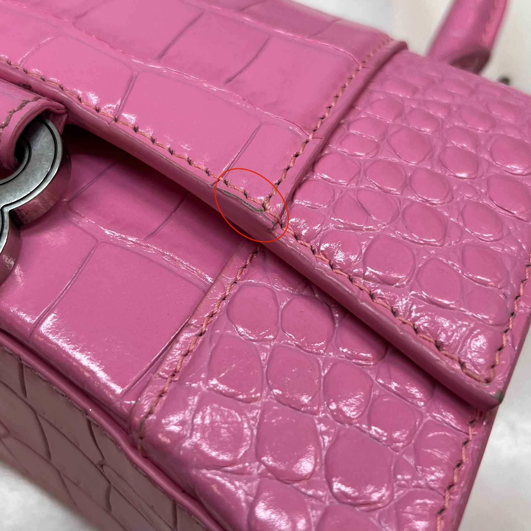 Women's Croc Hourglass Handbag Pink